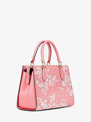 Marilyn Medium Printed Signature Logo Satchel