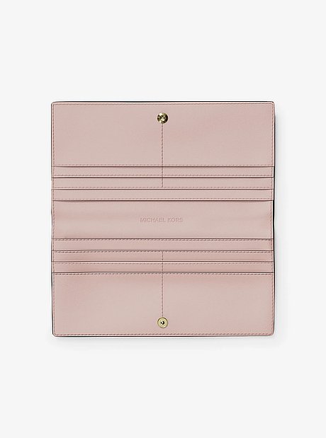Billetera Carson grande con cierre a presi&oacute;n con logotipo grabado en relieve