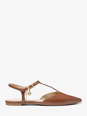 Cherie Leather T-Strap Flat