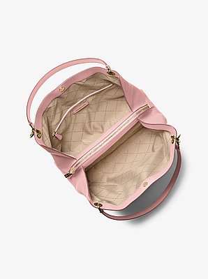 Grand sac &agrave; &eacute;paule Christina en cuir grain&eacute;