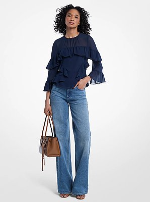 Ruffled Georgette Blouse 