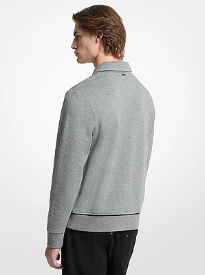 Terry Cotton Blend Polo Sweater