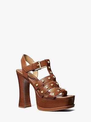 Sandalia Jagger de piel con plataforma y tachuelas