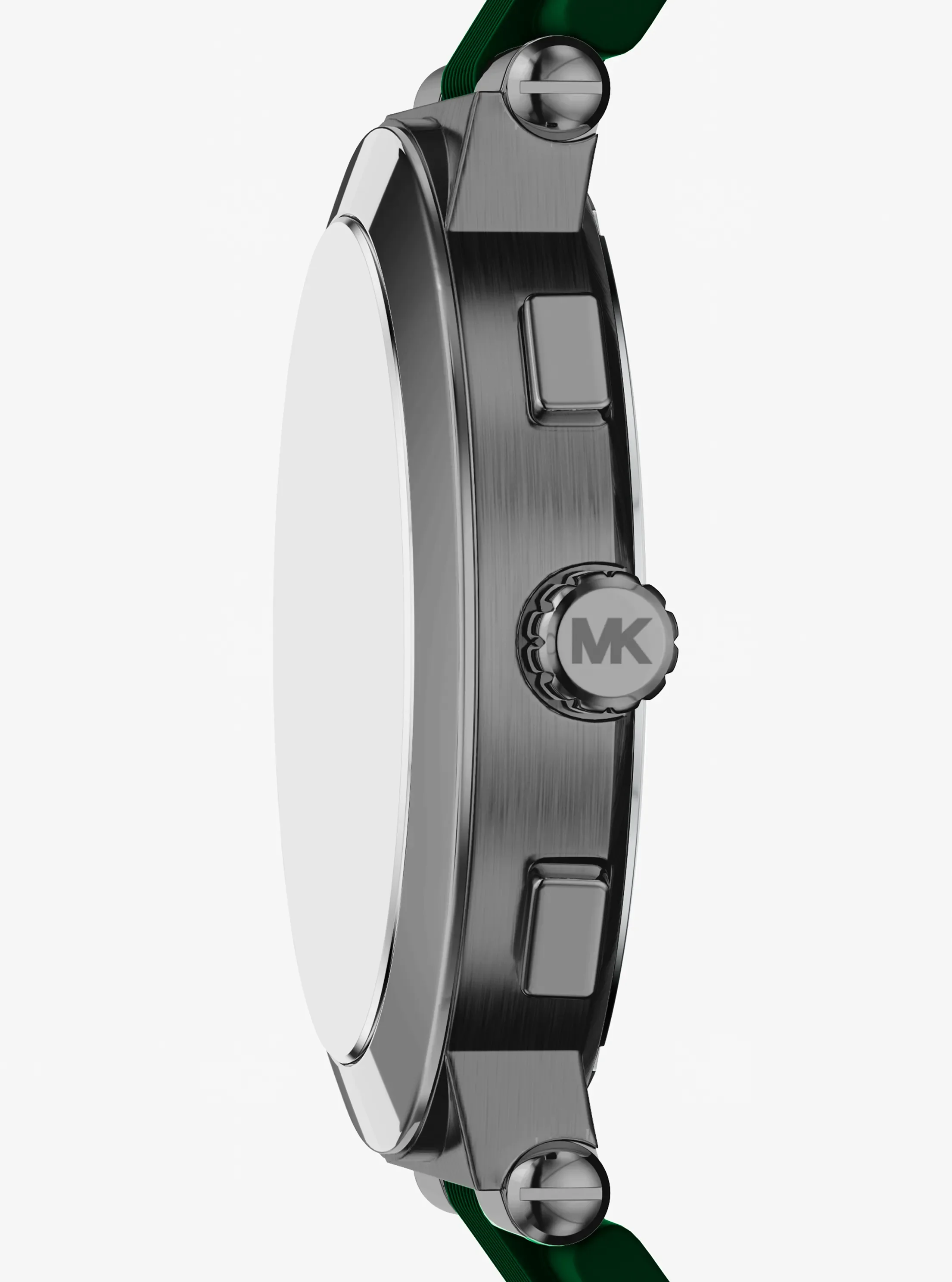Женские часы Michael Kors Oversized Billie Gunmetal and Silicone Watch, цвет: Вечнозелёный — фото 2