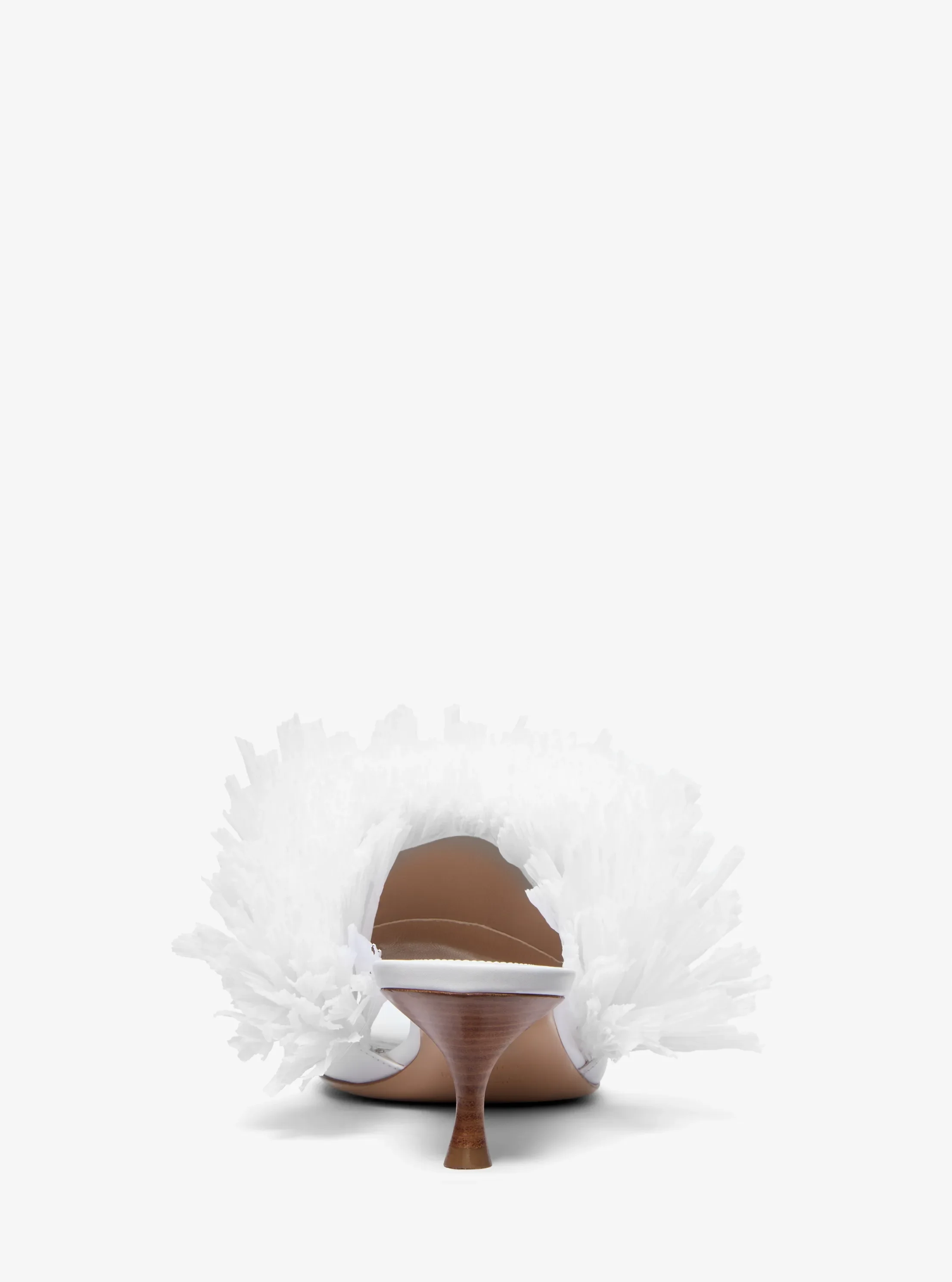 Сабо Michael Kors Catarina Leather and Fringe Mule, цвет: Оптический белый — фото 3