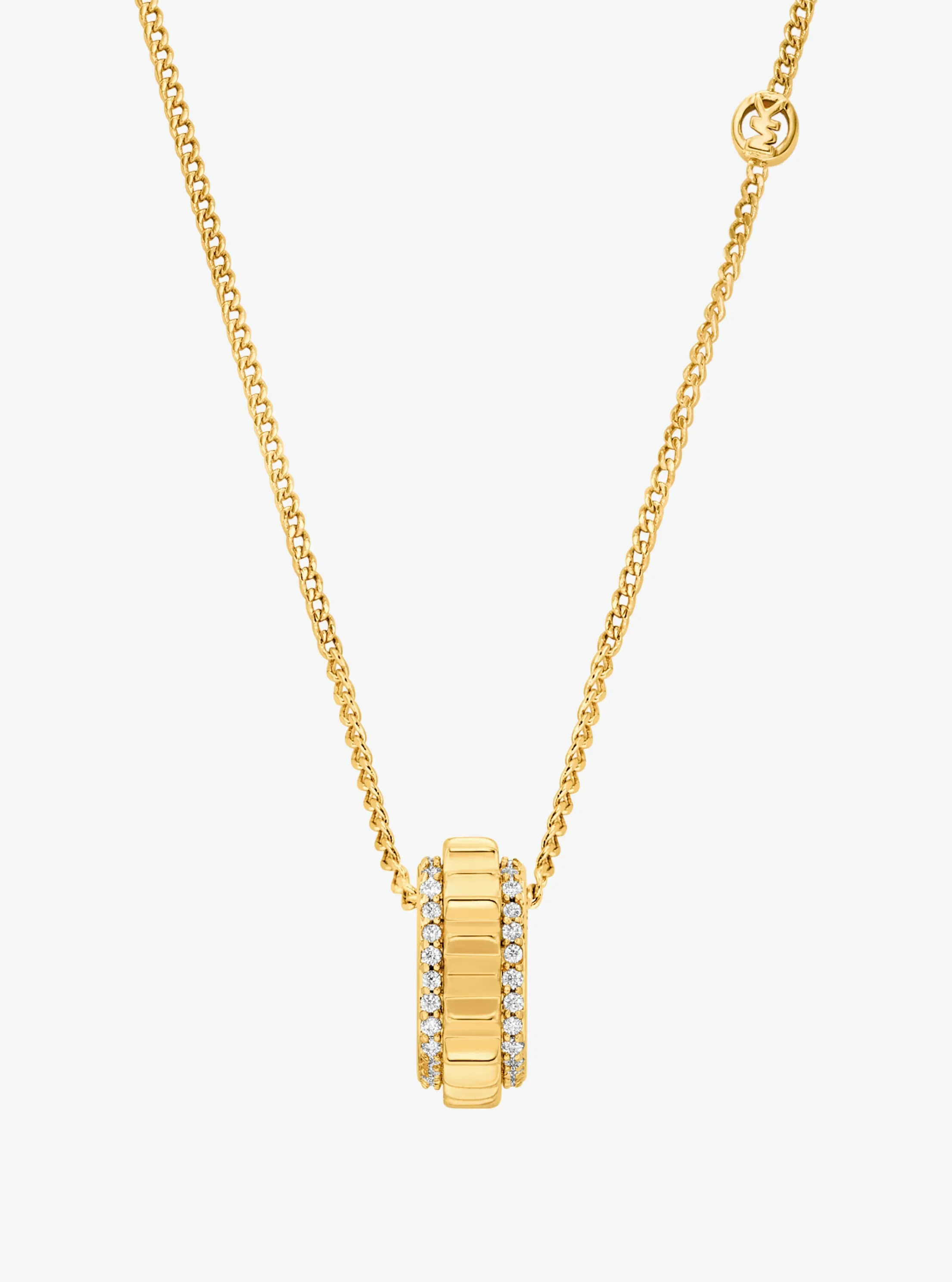 Женское колье Michael Kors Pavé Gold-Tone Brass Ring, цвет: Золотой — фото 2