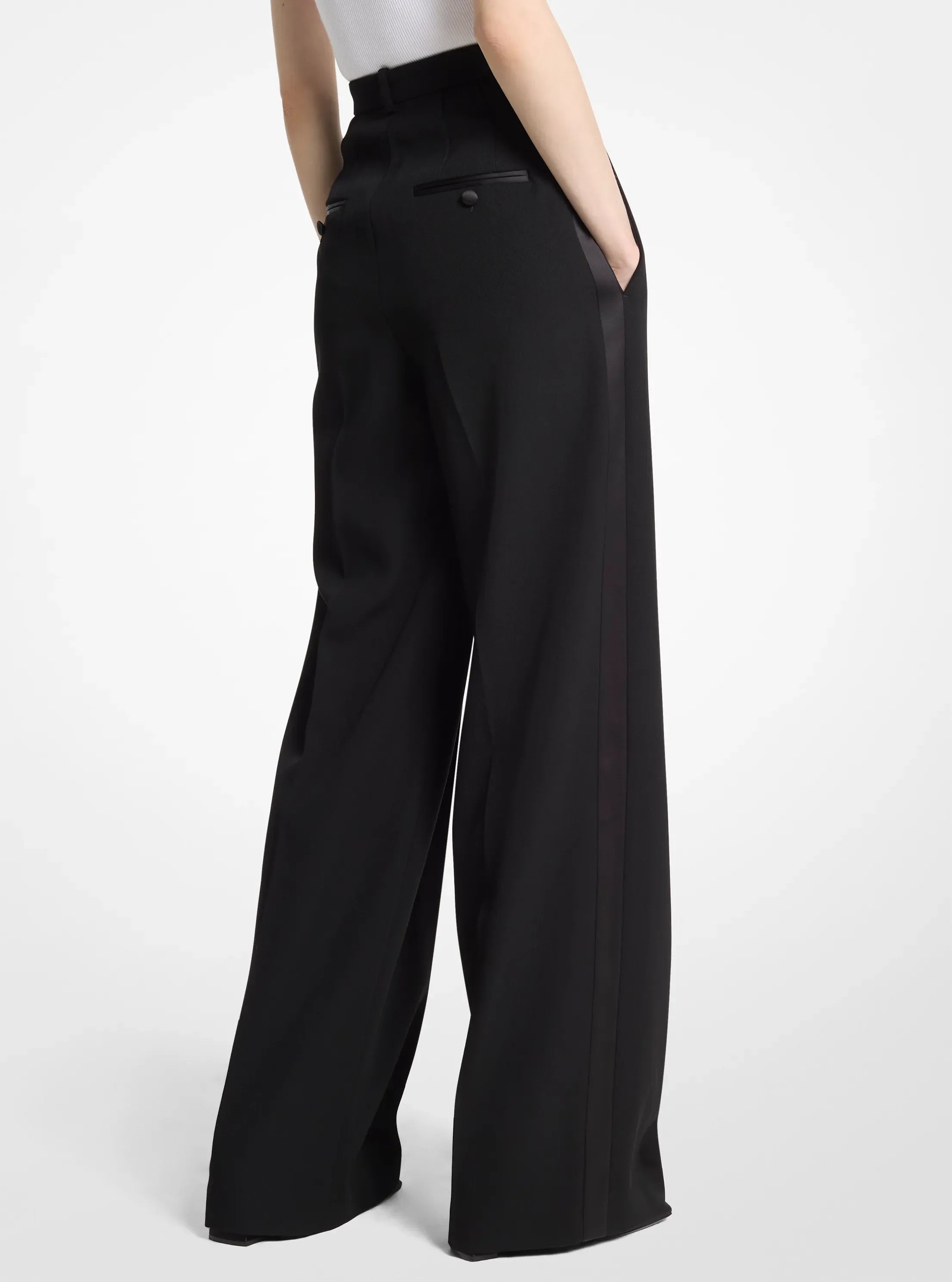 Женские брюки Michael Kors Wool Gabardine Tuxedo Slouch Trousers — фото 2