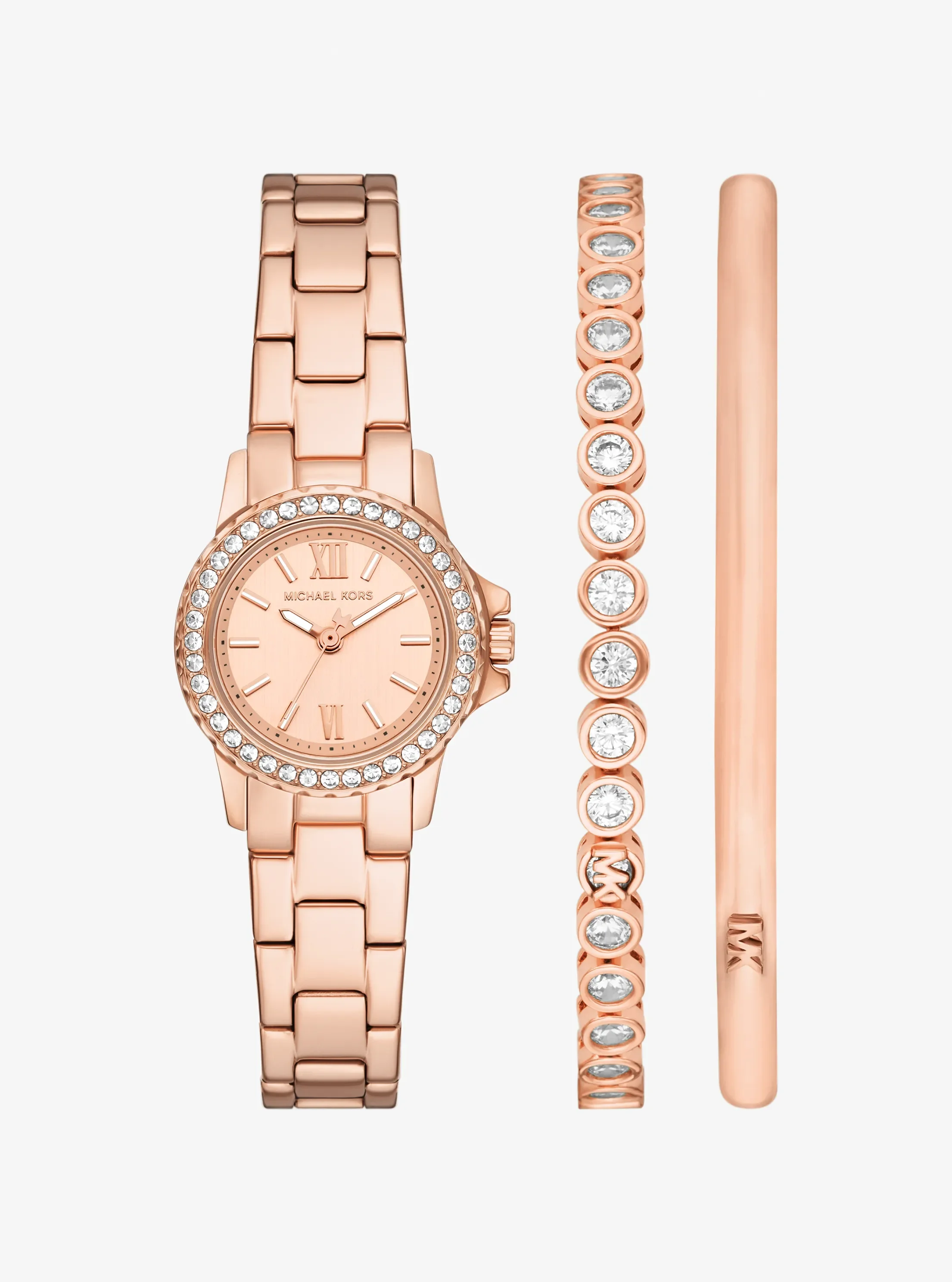 Michael Kors Petite Everest Pavé Rose Gold-Tone Watch and Bracelets Jewelry Gift Set, цвет: Розовое золото