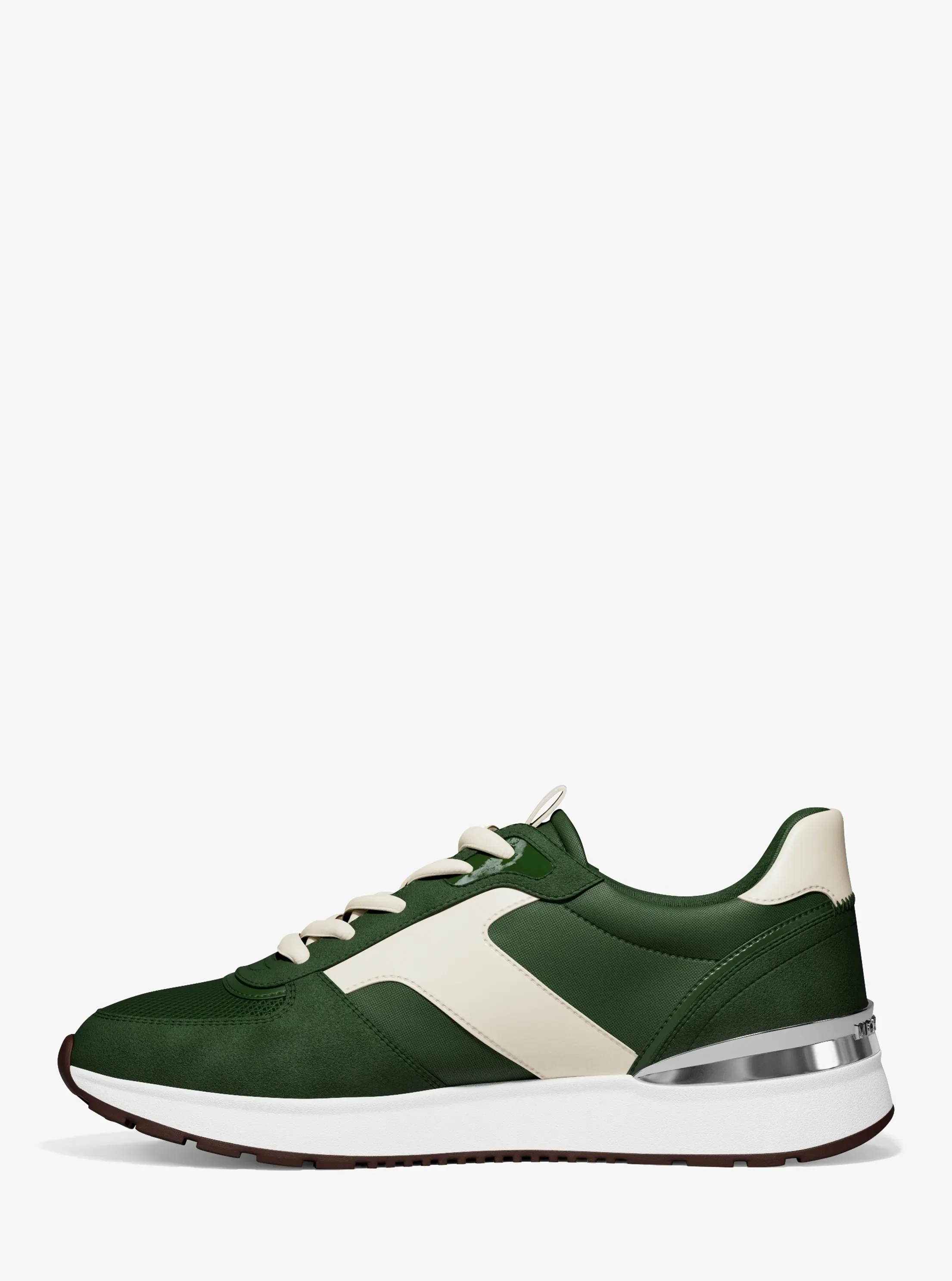 Кроссовки Michael Kors Remy Mixed-Media Trainer, цвет: Зелёный — фото 3