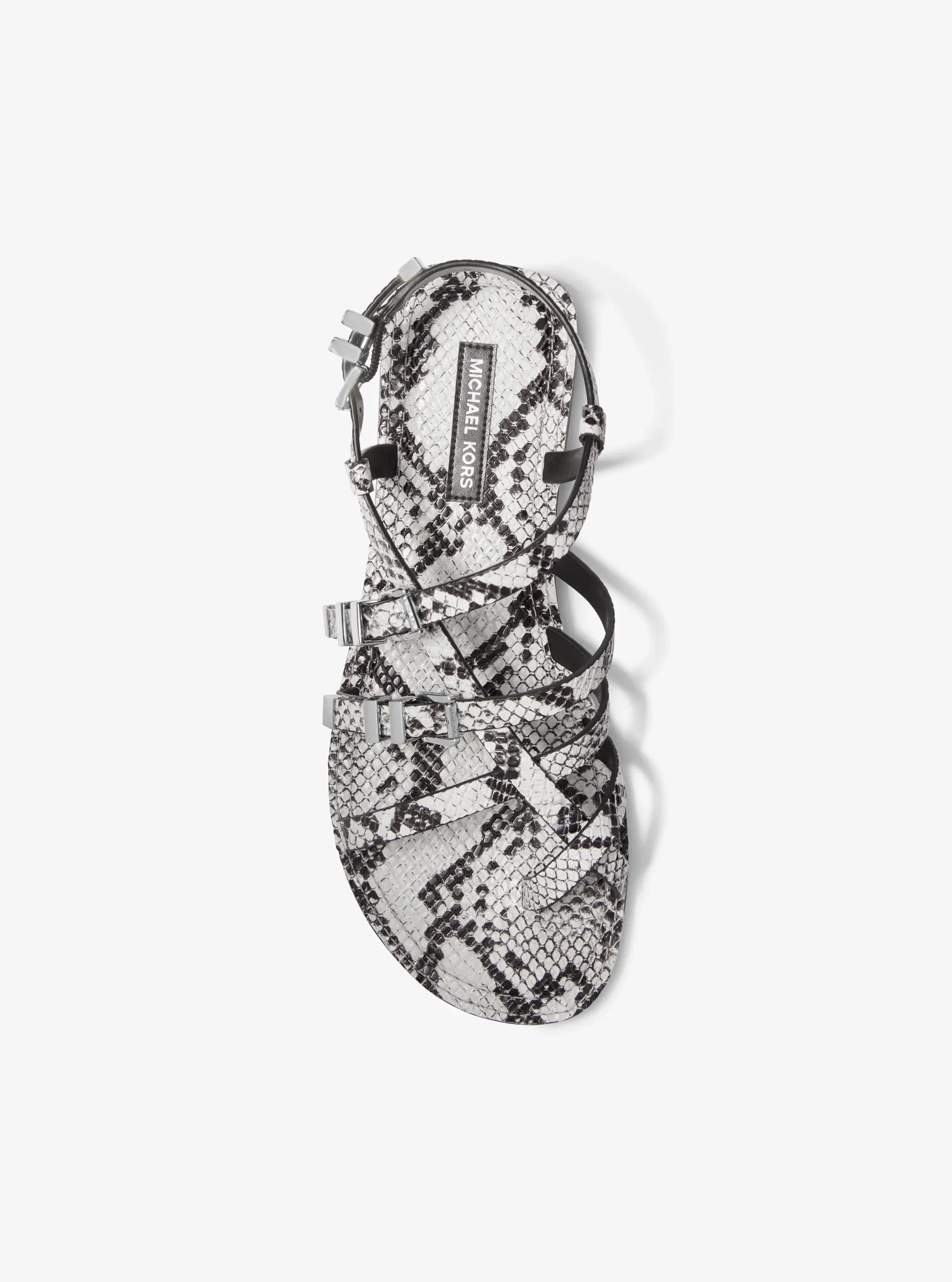 Сандалии Michael Kors Darrington Snake Embossed Leather Sandal — фото 3