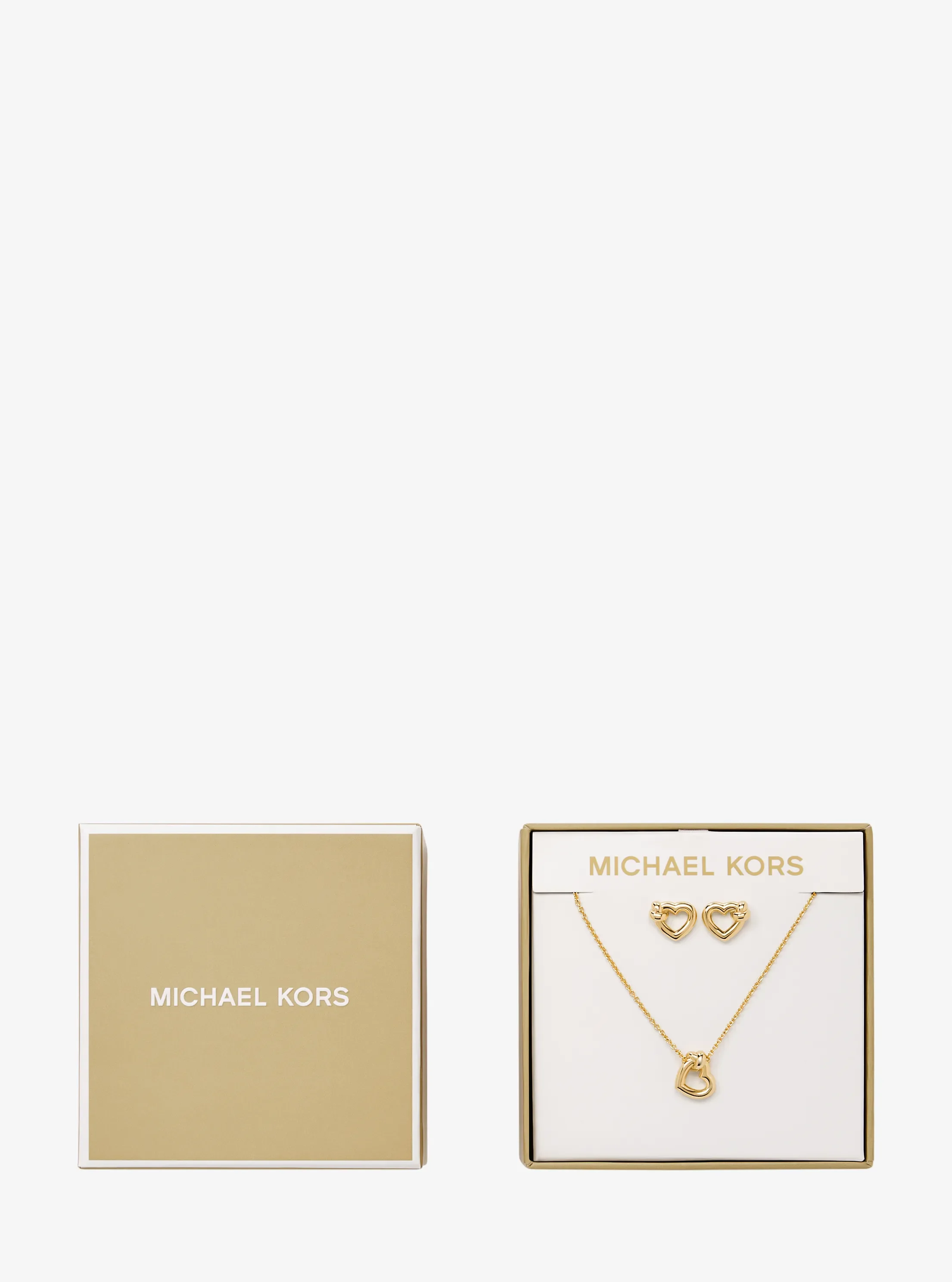 Украшения Michael Kors Knotted Heart Necklace and Earrings Gift Set, цвет: Золотой — фото 4