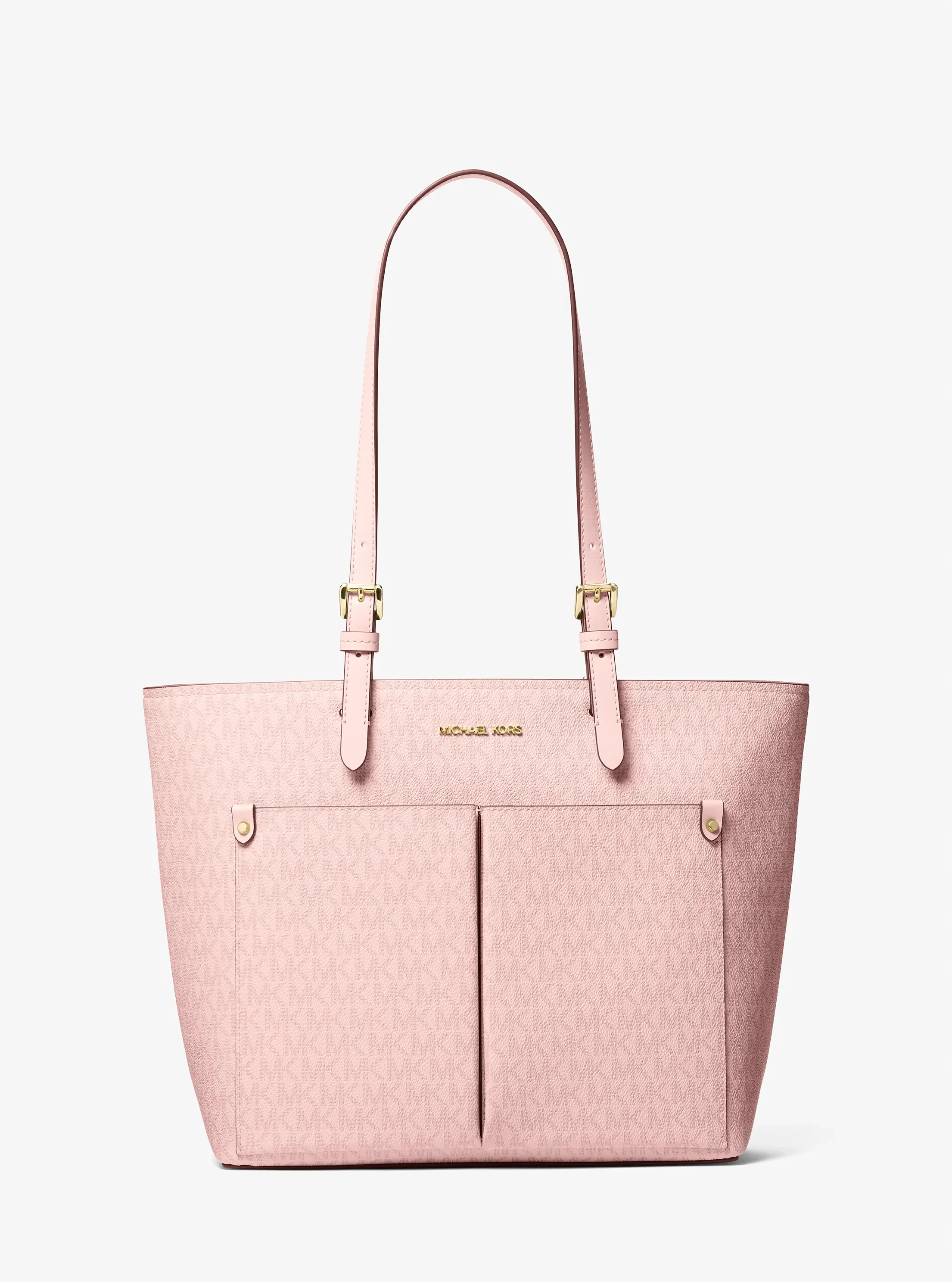 Michael Kors Jet Set Medium Signature Logo Pocket Tote Bag