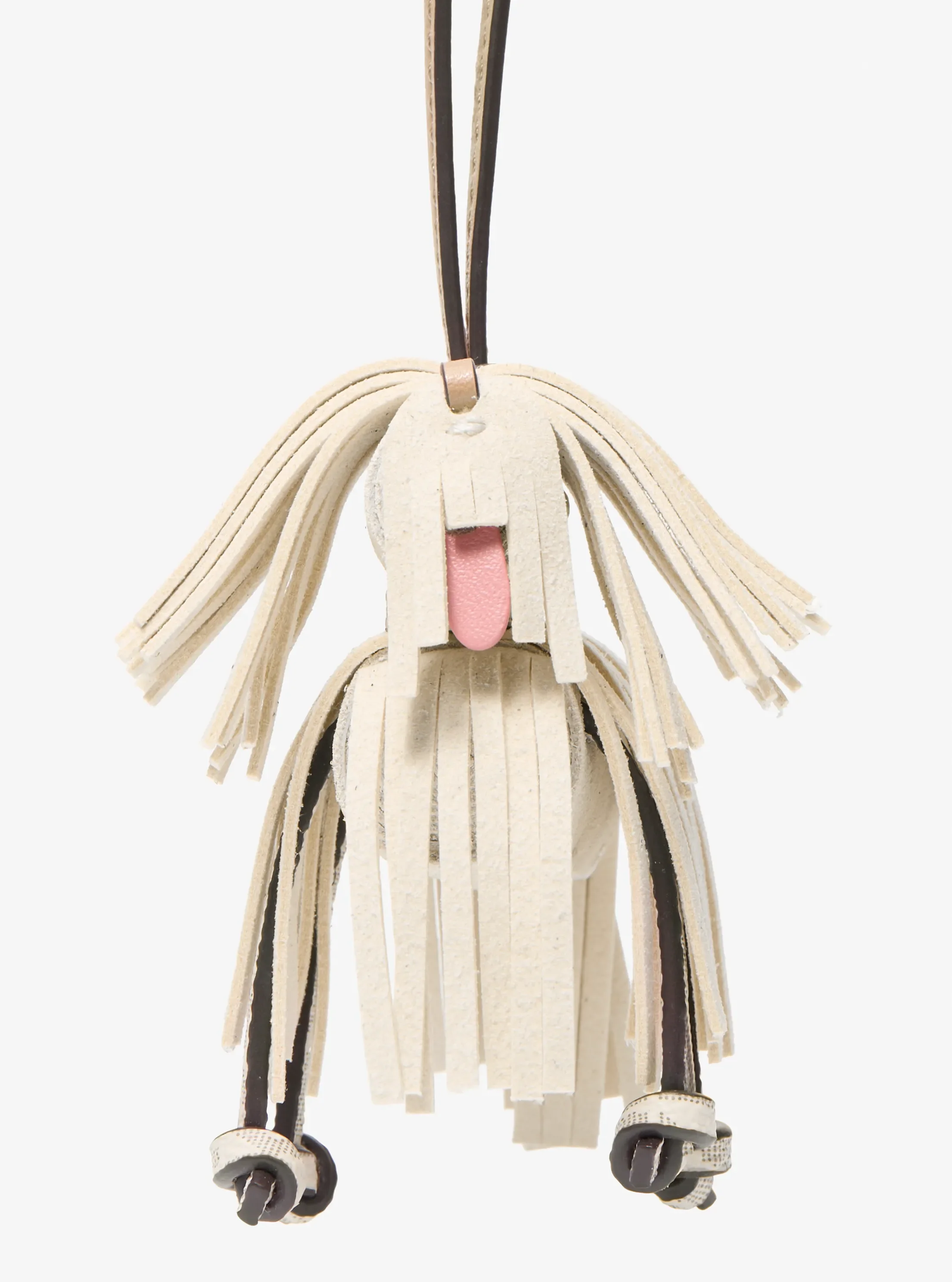Брелок Michael Kors Leather Shaggy Dog Bag Charm, цвет: Кремовый — фото 2