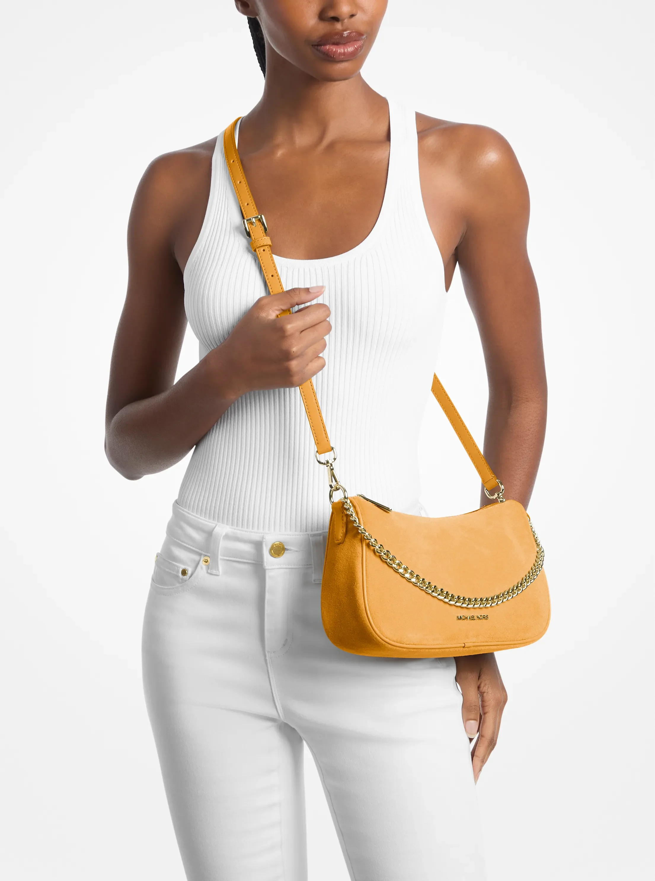 Сумки Michael Kors Carmela Medium Suede Convertible Crossbody — фото 3