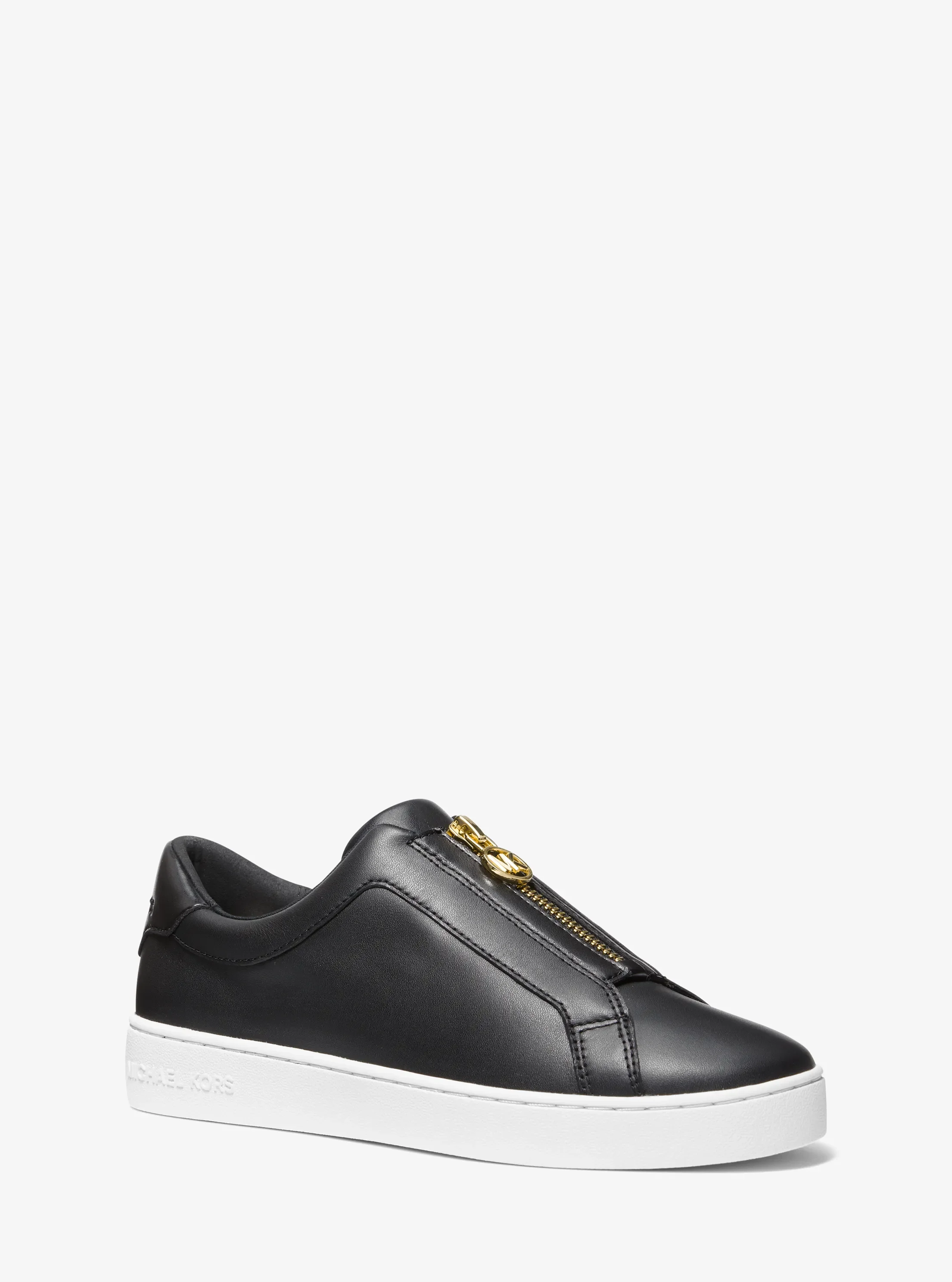 Женские кроссовки Michael Kors Keaton Leather Zip-Up, цвет: Чёрный