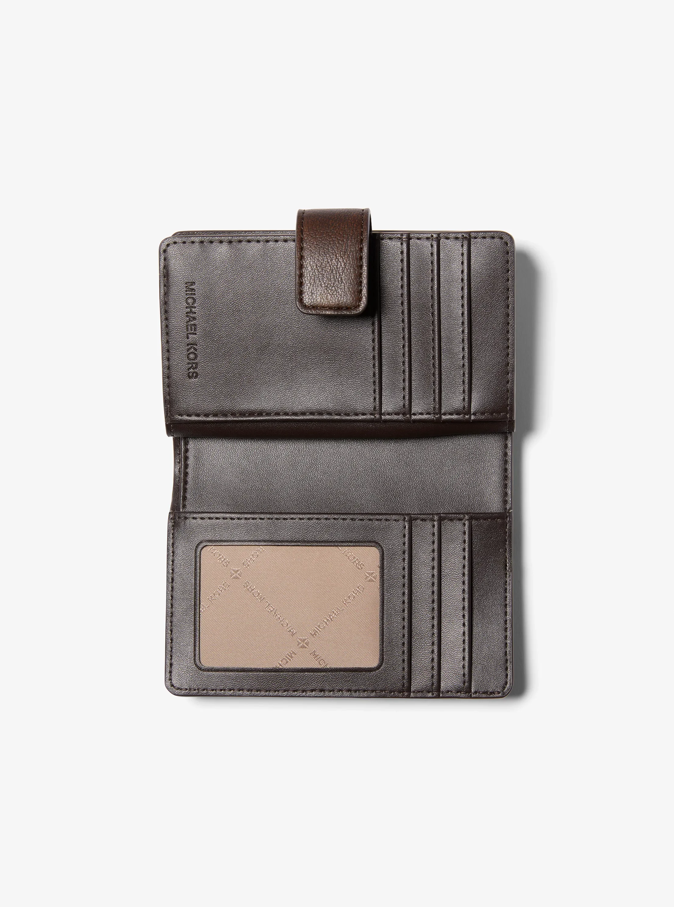 Кошелёк Michael Kors Jet Set Travel Medium Logo Embossed Burnished Wallet, цвет: Шоколадный — фото 2