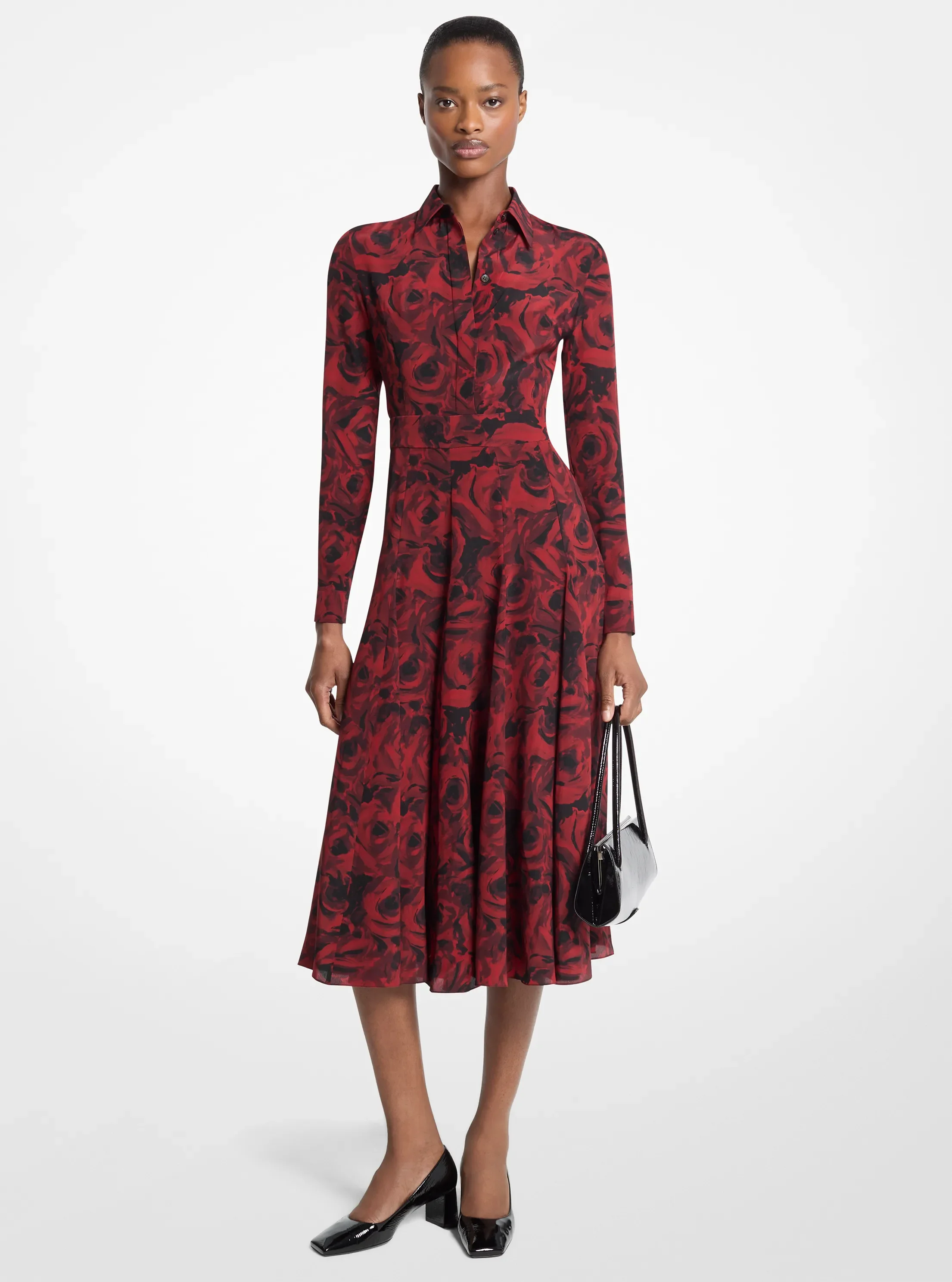 Женские сумки Michael Kors Floral Print Crepe De Chine Shirtdress