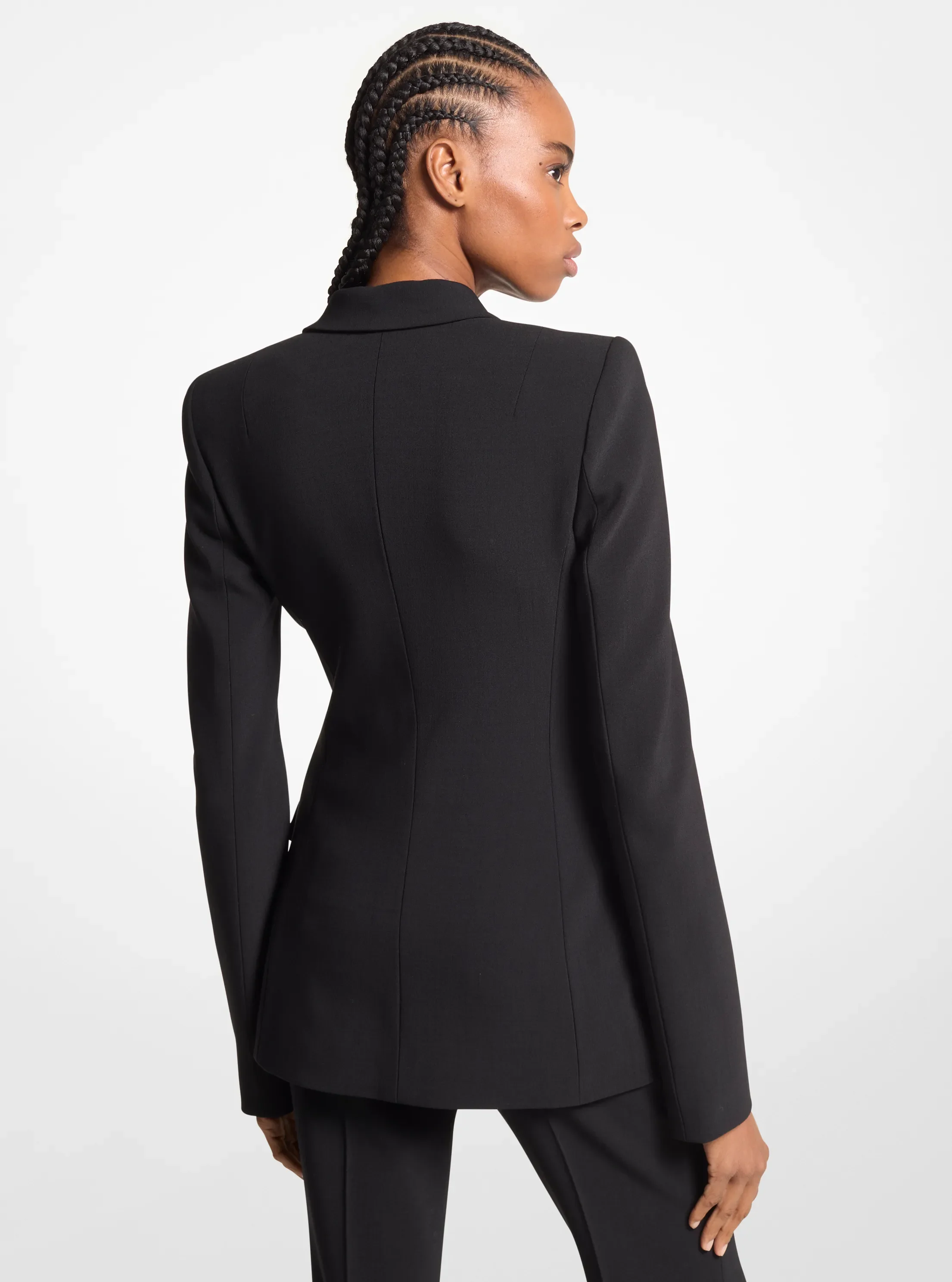 Женская куртка Michael Kors Stretch Wool Crepe Side-Zip, цвет: Чёрный — фото 2