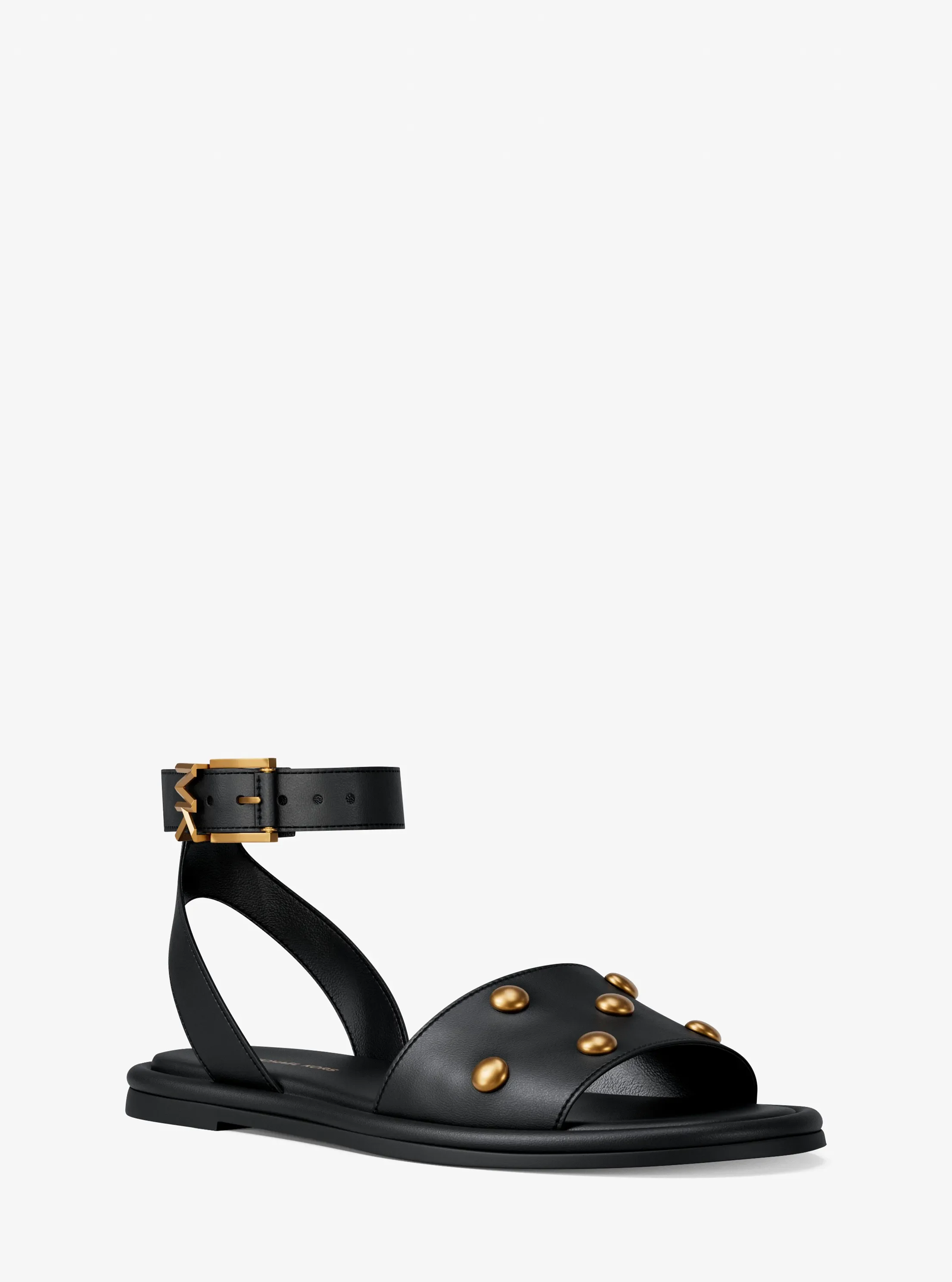 Женские сандалии Michael Kors Rosetta Studded Leather Sandal, цвет: Чёрный