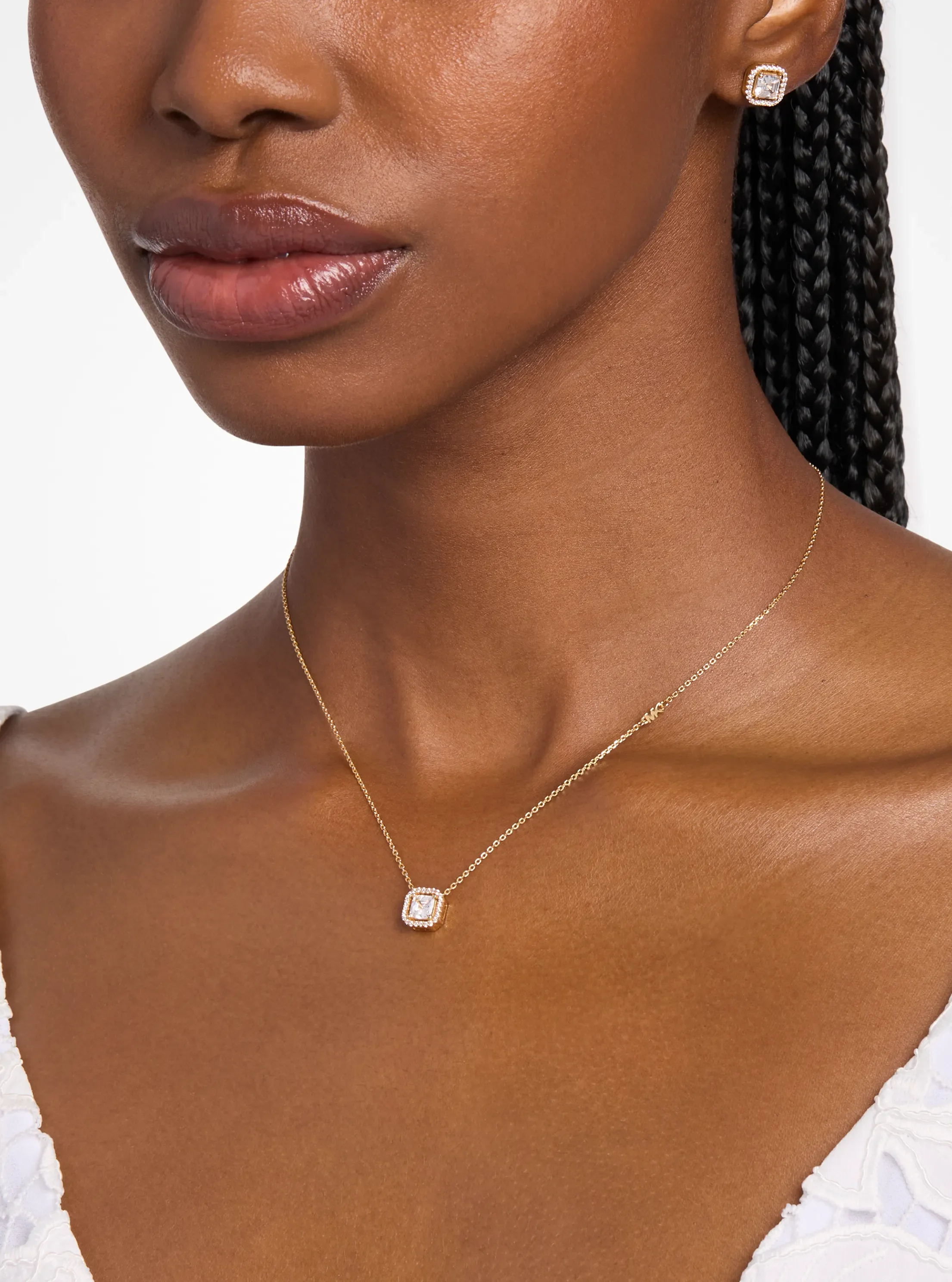 Женское колье Michael Kors Precious Metal-Plated Sterling Silver Pavé, цвет: Золотой — фото 4