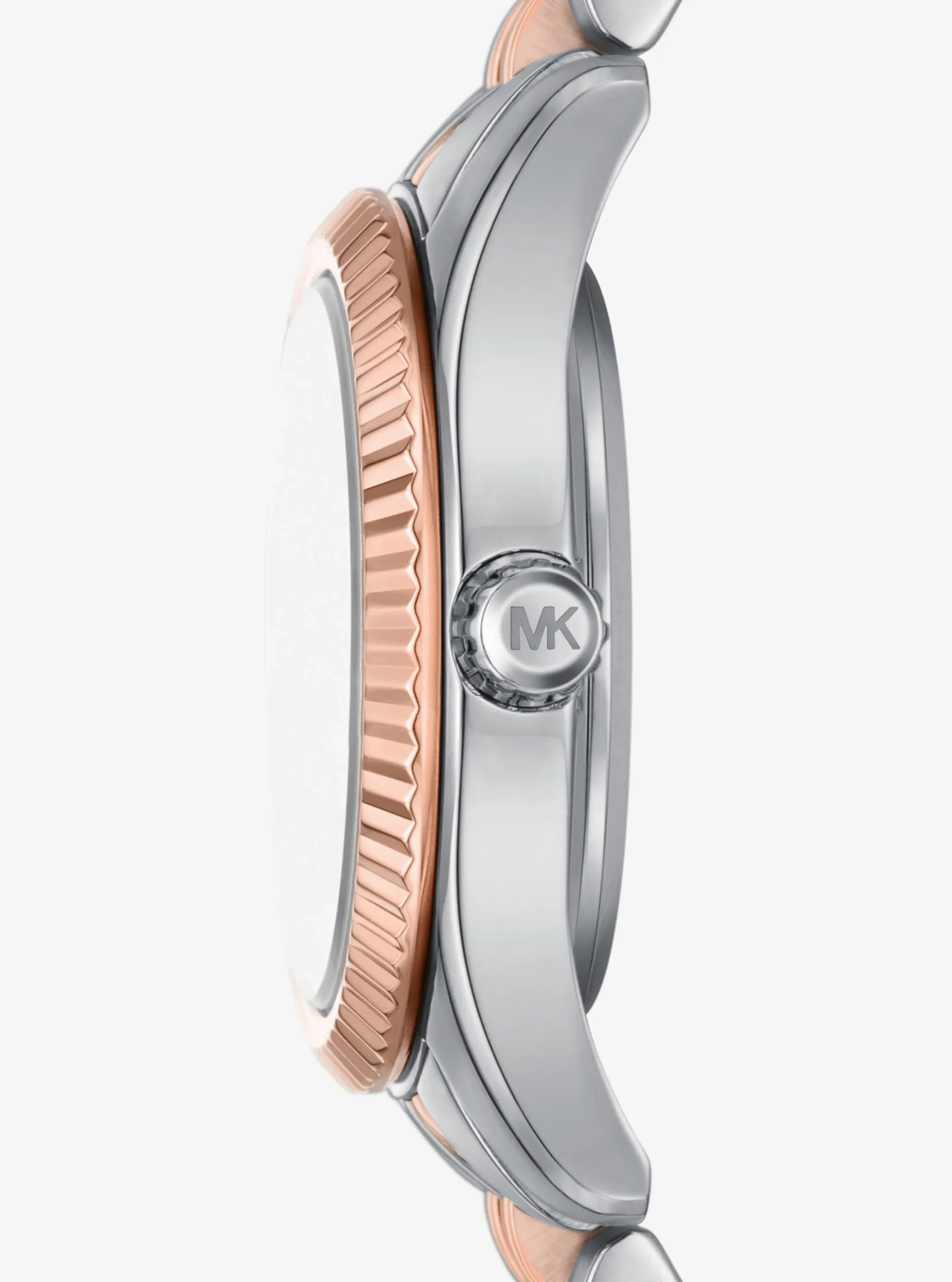 Женские часы Michael Kors Lexington Pavé Two-Tone Watch and Slider Bracelet Gift Set, цвет: Розовое золото — фото 2