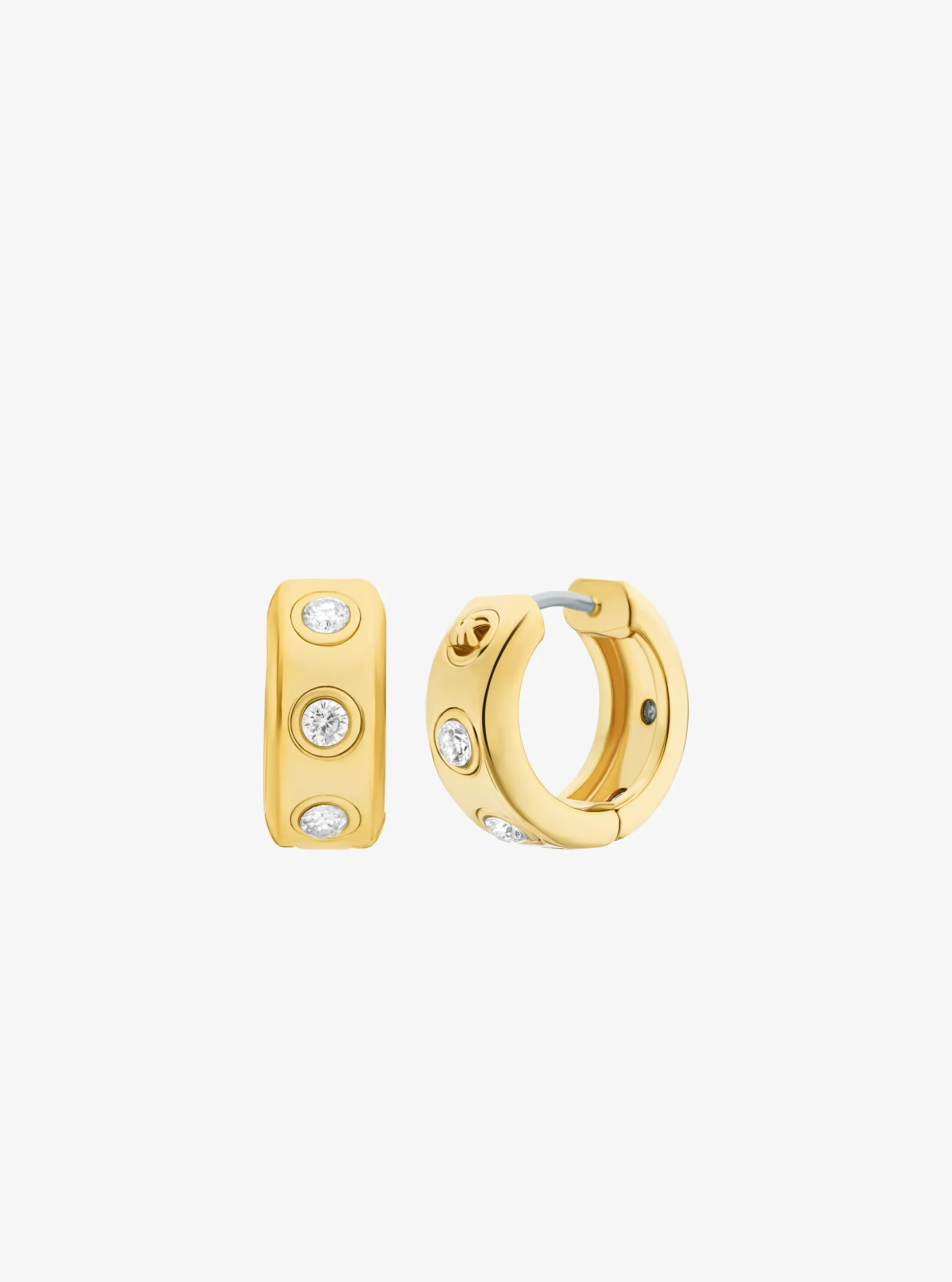 Женские серьги Michael Kors Pavé Logo Huggie, цвет: Золотой — фото 2