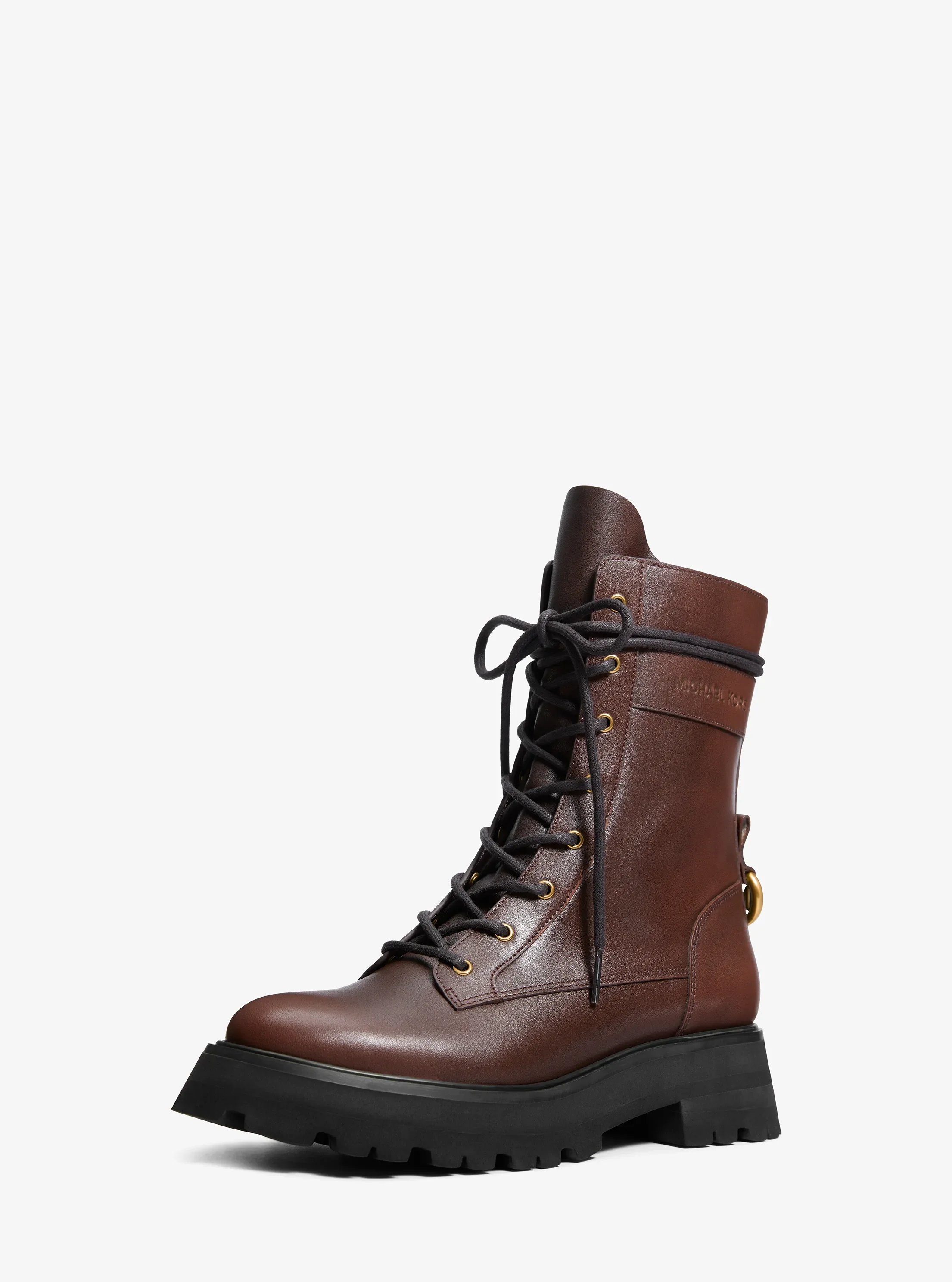 Женские ботинки Michael Kors Caleb Burnished Leather Combat Boot — фото 6