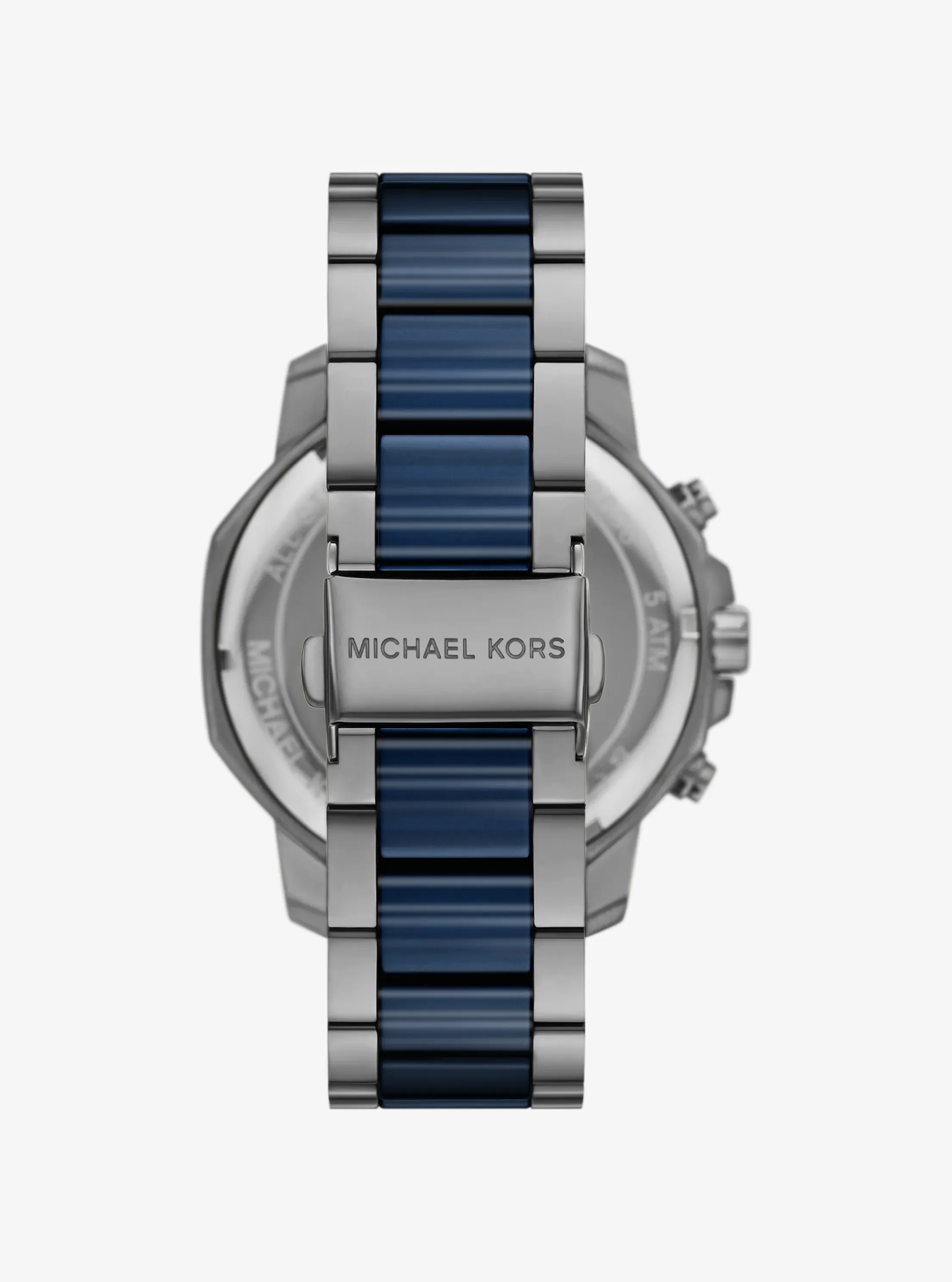 Часы Michael Kors Oversized Prescott Gunmetal and Ceramic Watch, цвет: Графитовый / Тёмно-синий — фото 3