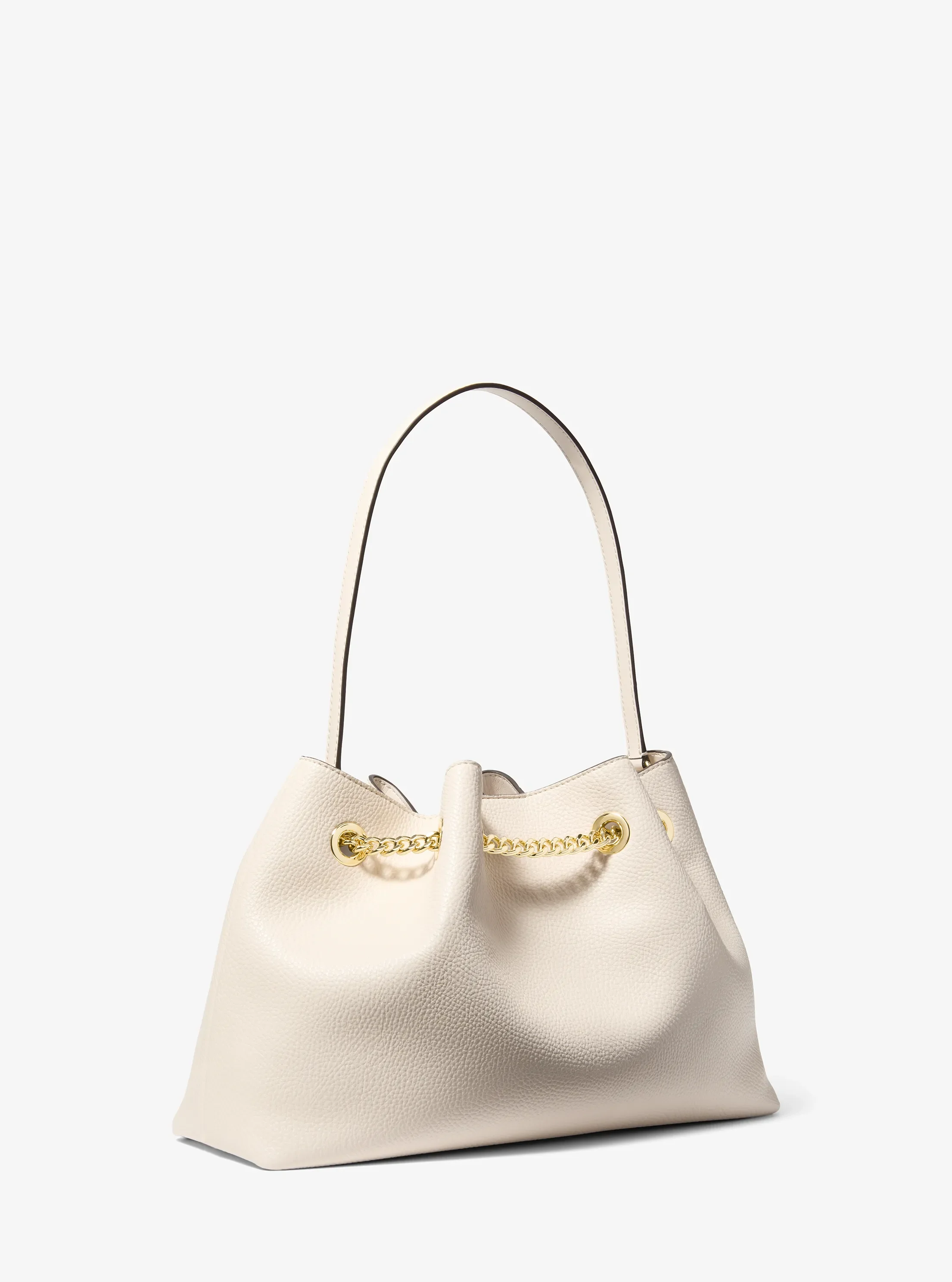 Женская сумка Michael Kors Mina Large Shoulder, цвет: Кремовый — фото 3