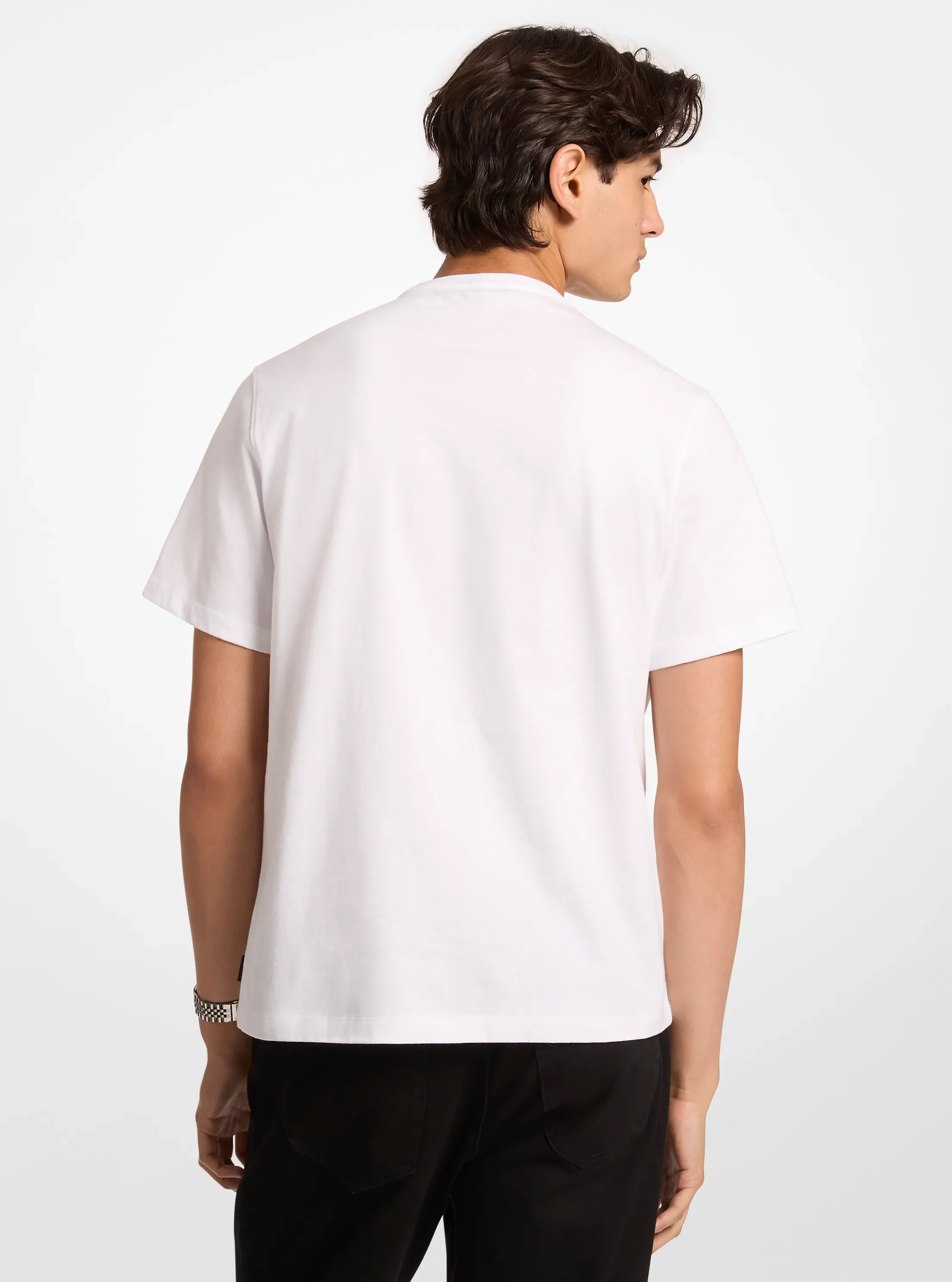 Мужская футболка Michael Kors Graphic Logo Cotton, цвет: Белый — фото 2