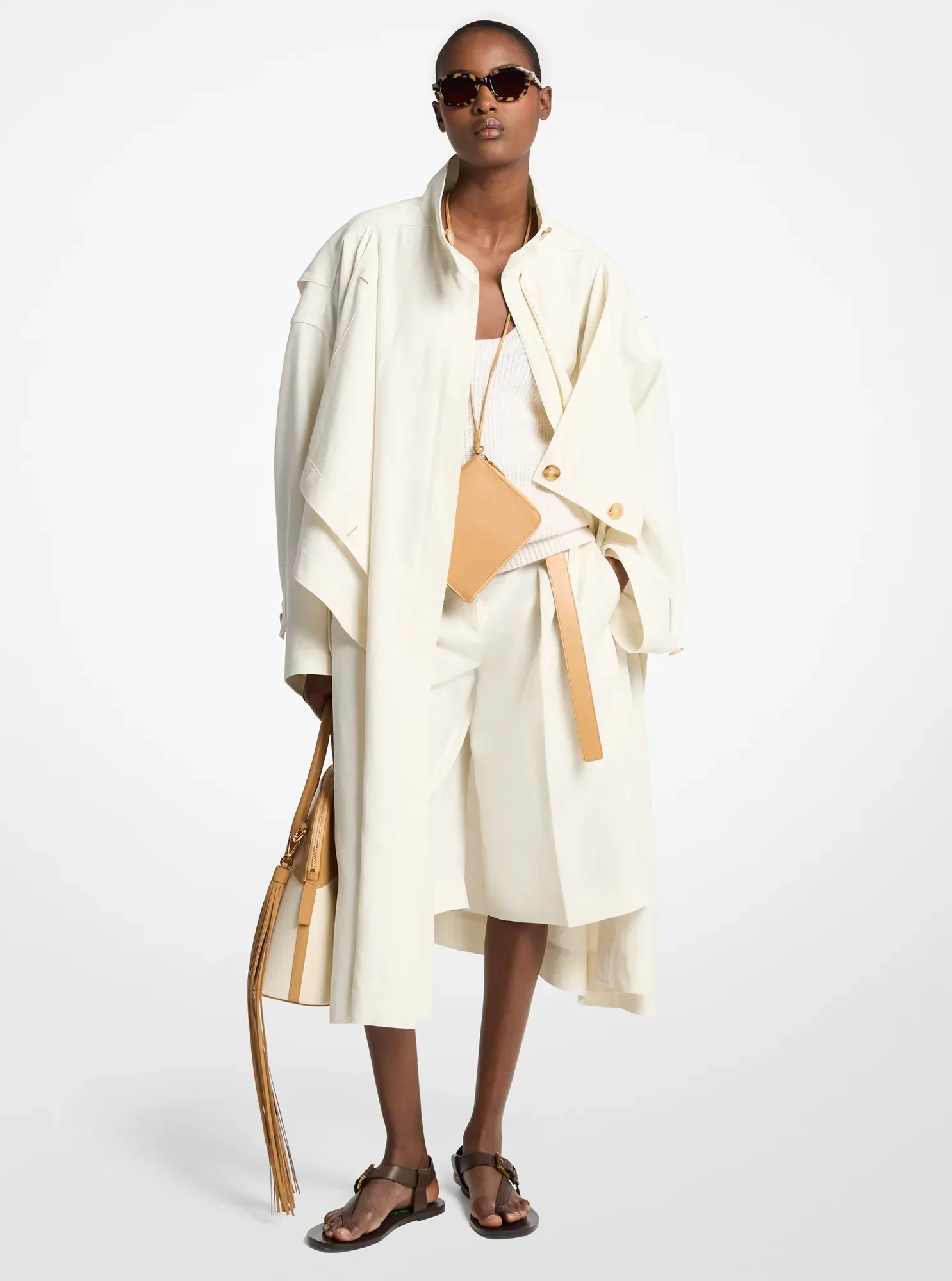 Женское пальто Michael Kors Linen Wind Coat, цвет: Экрю