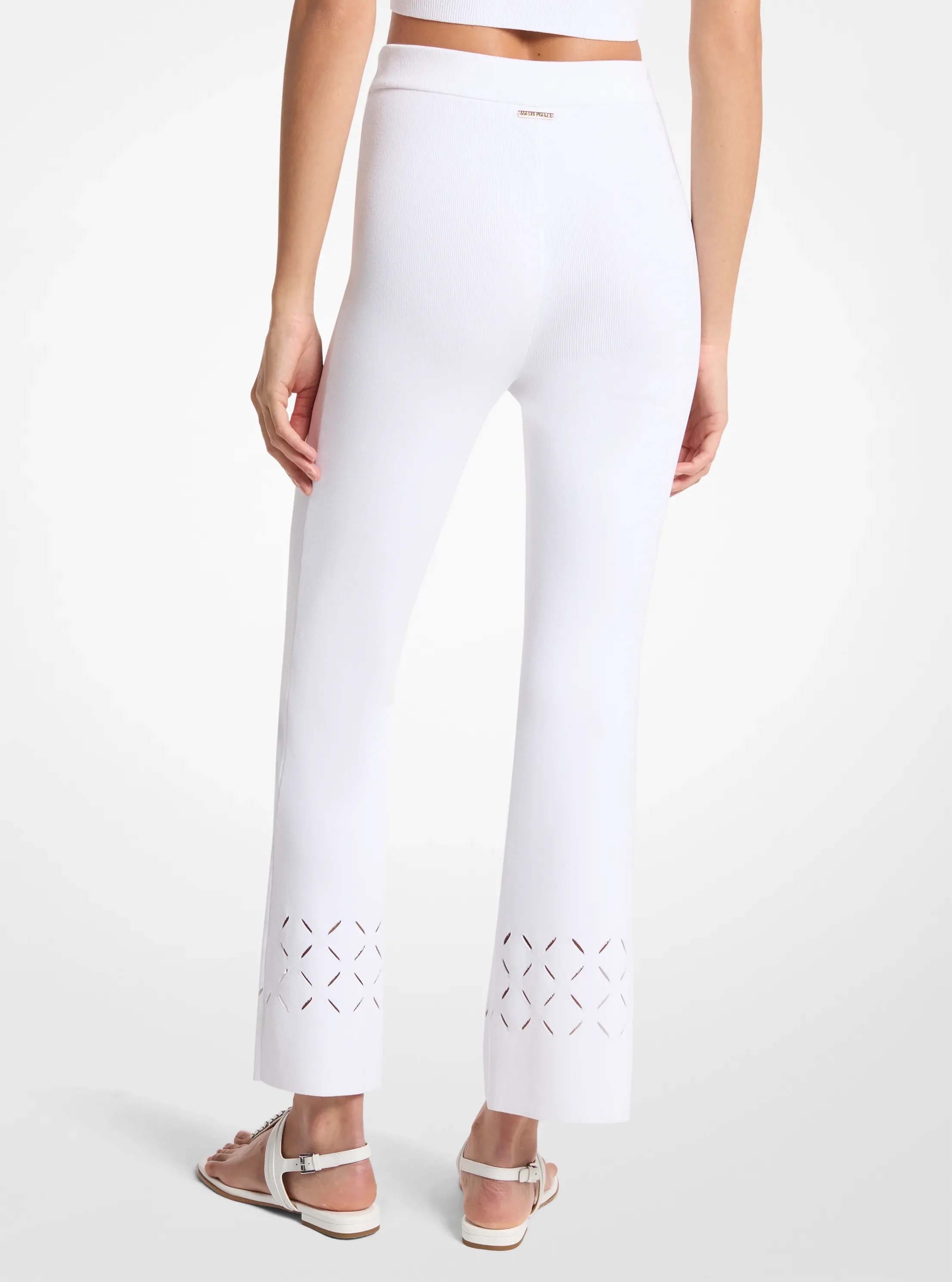 Брюки Michael Kors Laser Cut Stretch Knit, цвет: Белый — фото 2