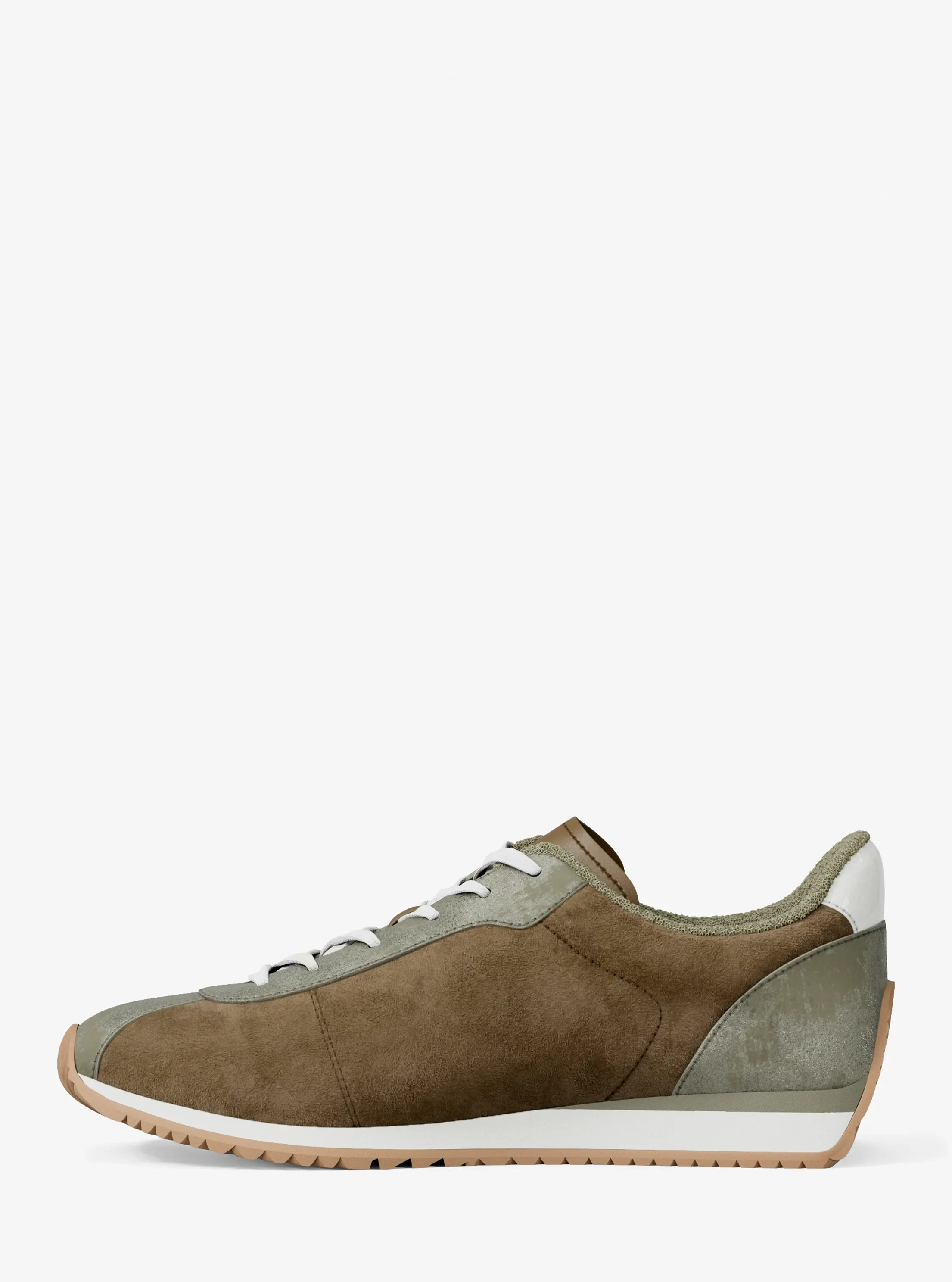 Кроссовки Michael Kors Rhodes Color-Block Suede Trainer, цвет: Тёмно-зелёный — фото 3