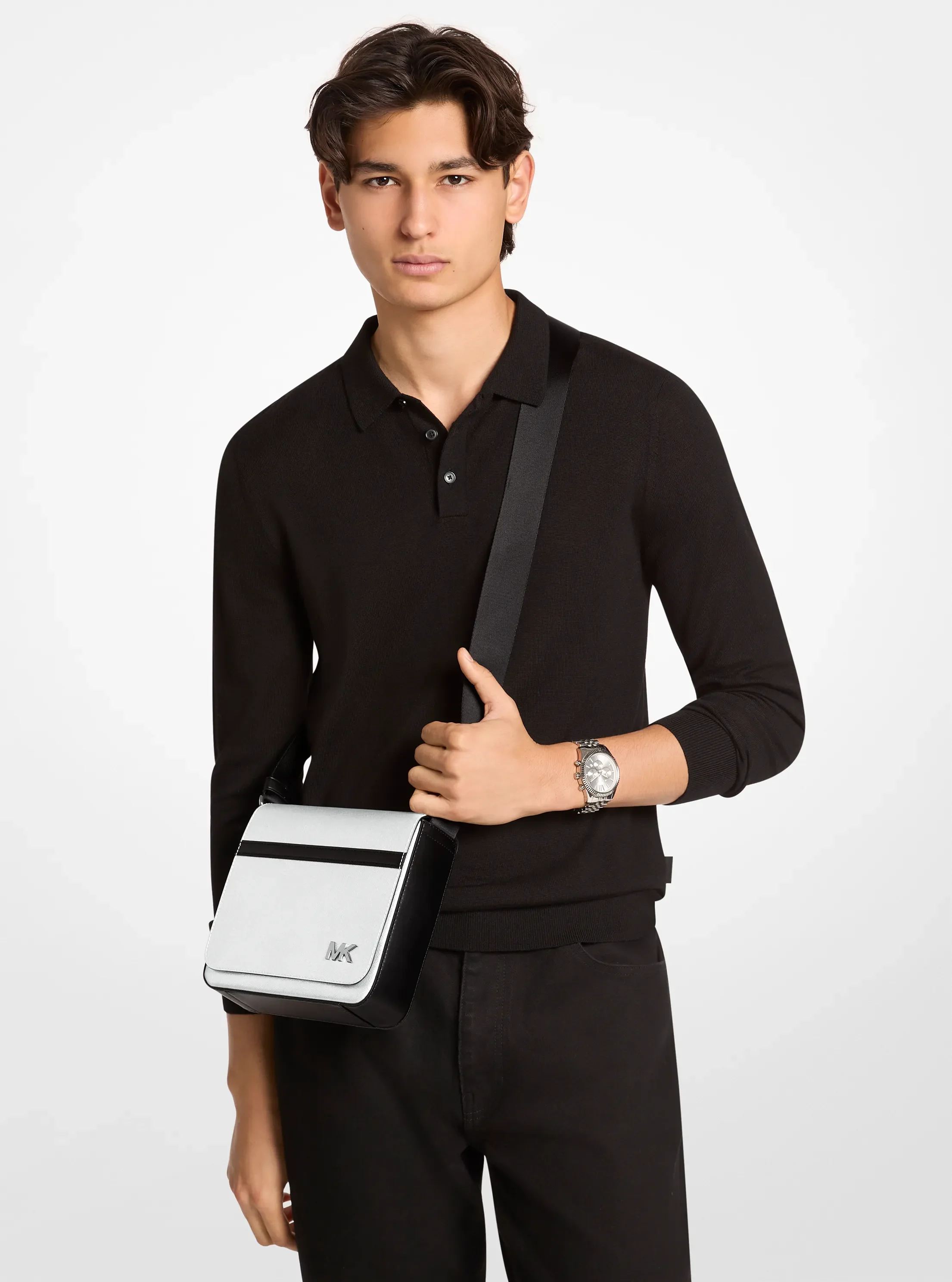 Сумка Michael Kors Cooper Metallic Crossbody, цвет: Серебряный — фото 4
