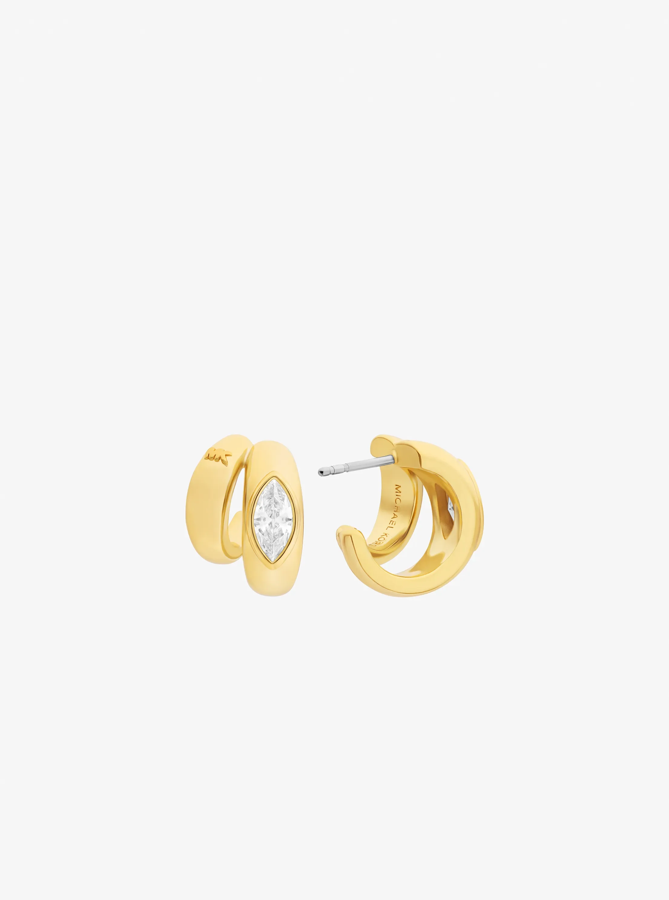 Женские топы Michael Kors Marquise Cut Cubic Zirconia Double Hoop Earrings — фото 2