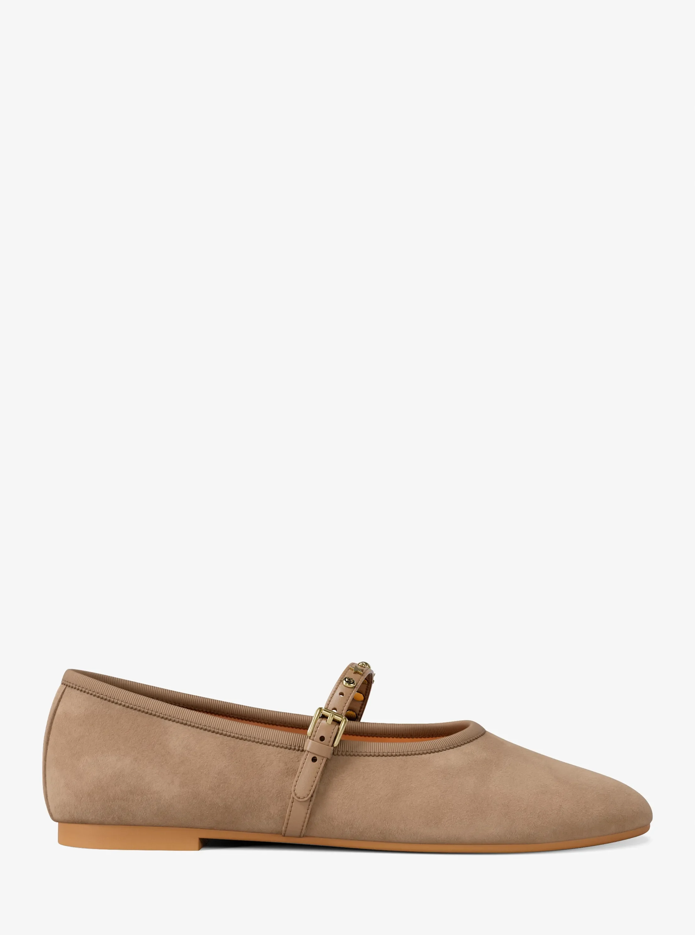 Балетки Michael Kors Phoebe Embellished Leather Ballet Flat, цвет: Верблюжий — фото 2