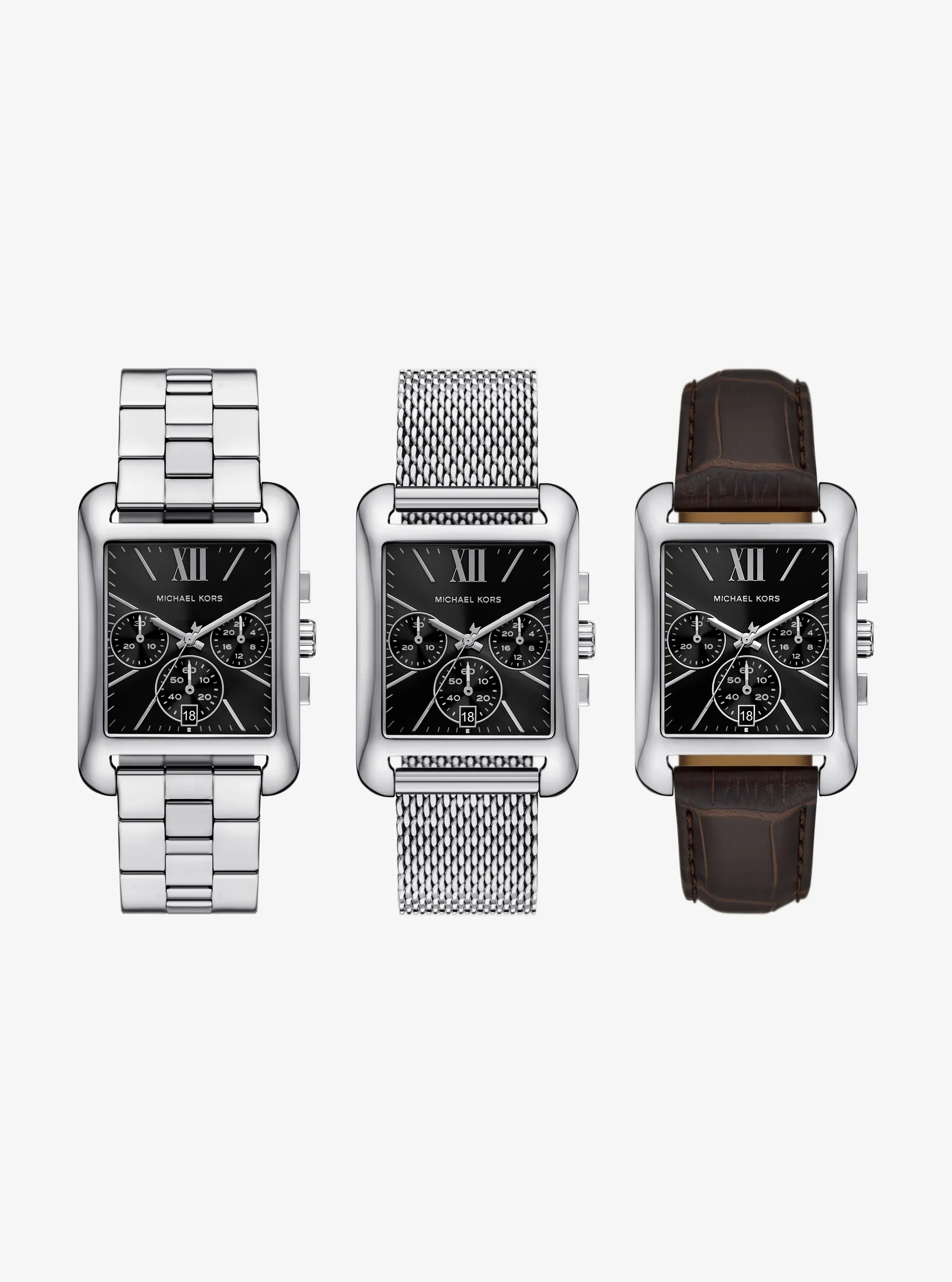 Ремешки для часов Michael Kors Monroe Silver-Tone Watch Strap Set, цвет: Серебряный