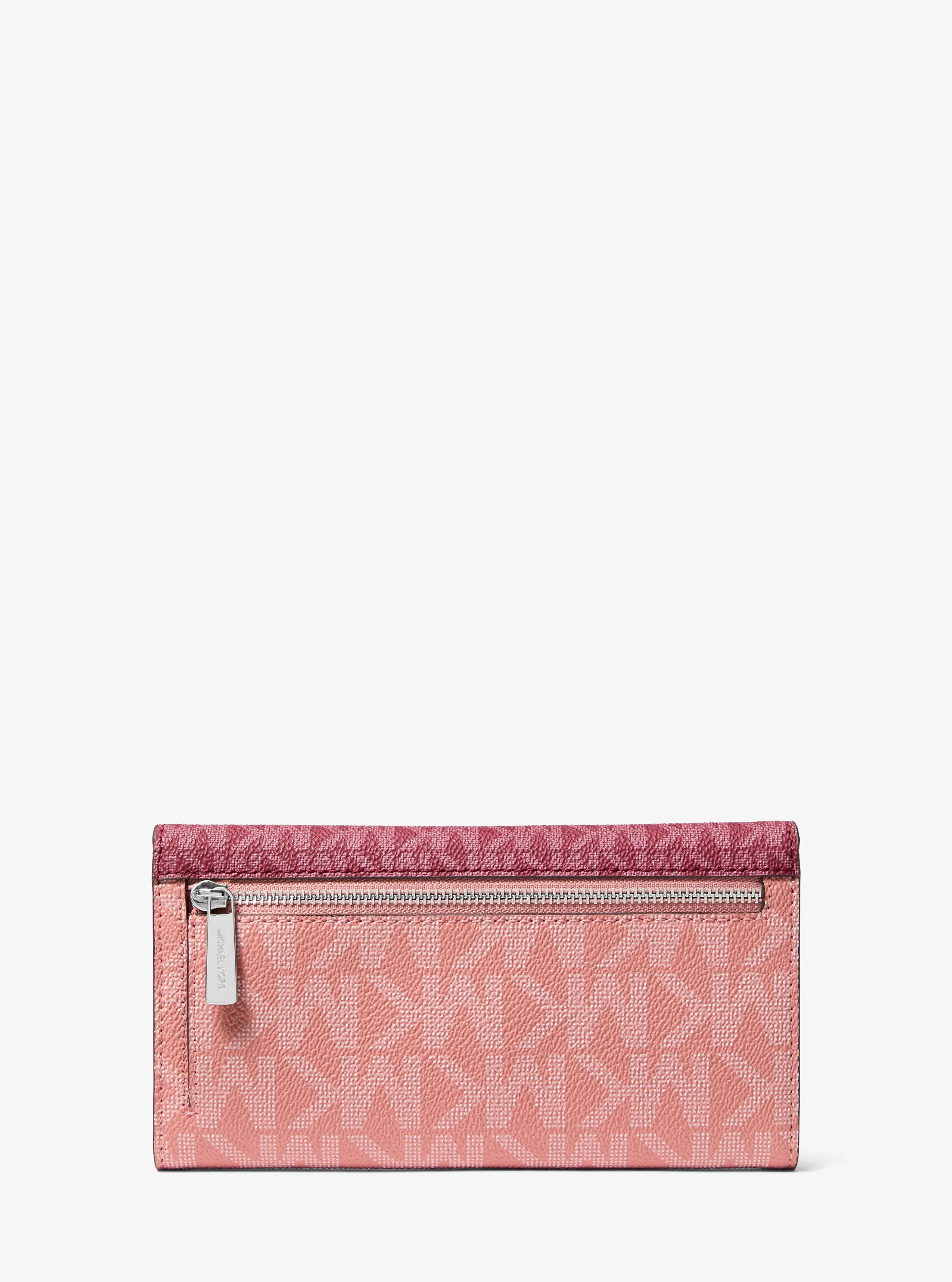 Кошелёк Michael Kors Jet Set Travel Signature Logo Tri-Fold Wallet, цвет: Тёмно-бордовый — фото 3