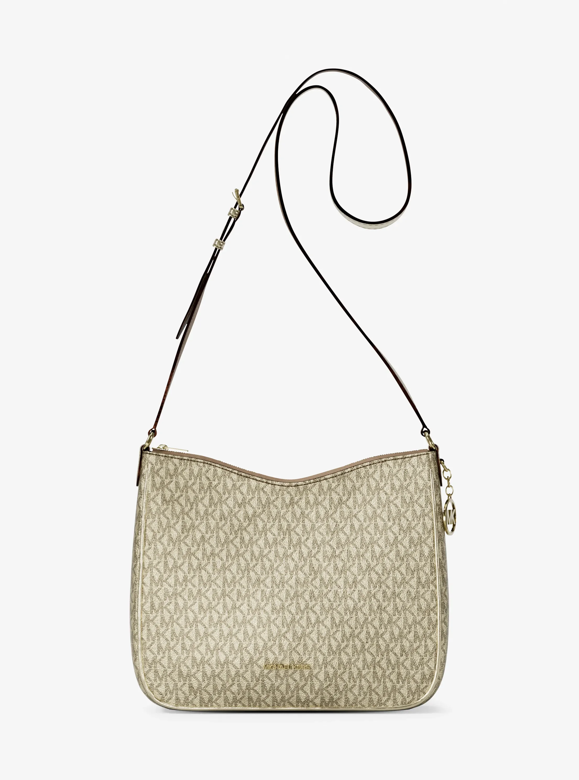 Michael Kors Nayla Medium Metallic Signature Logo Messenger Bag