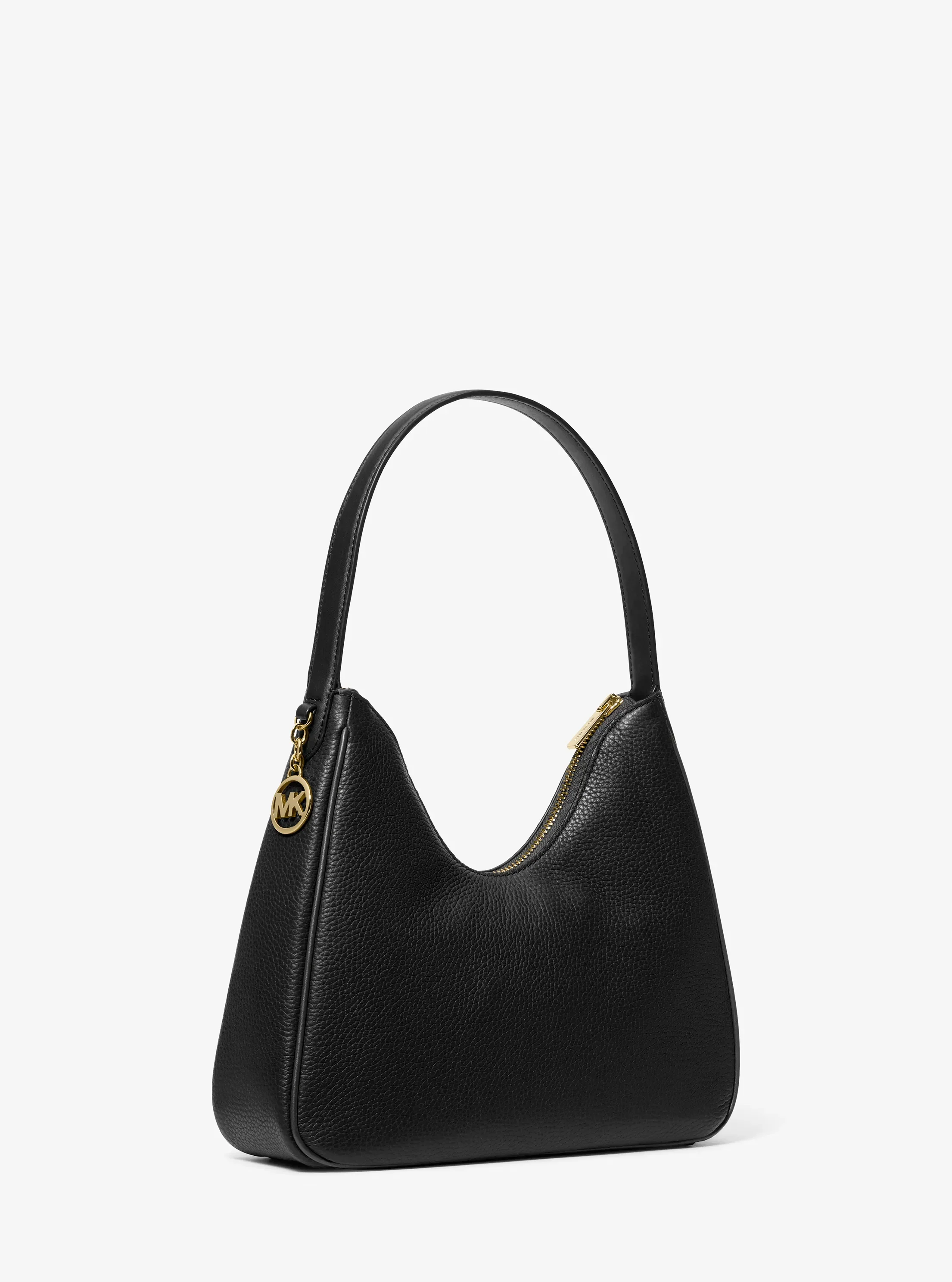 Женская сумка Michael Kors Nayla Small Pebbled Leather Hobo Shoulder, цвет: Чёрный — фото 3