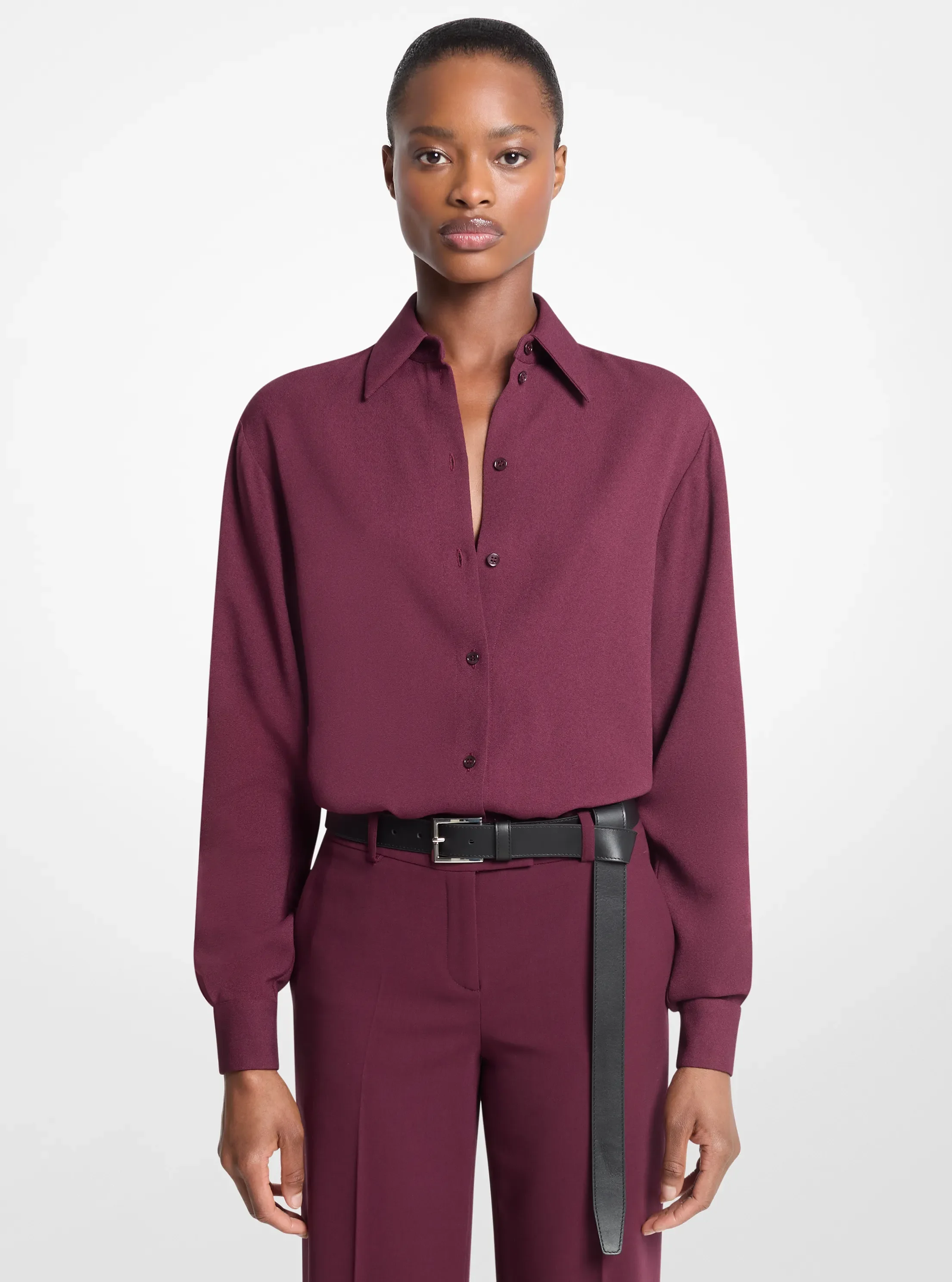 Женские рубашки Michael Kors Katie Viscose Georgette Button Down Shirt