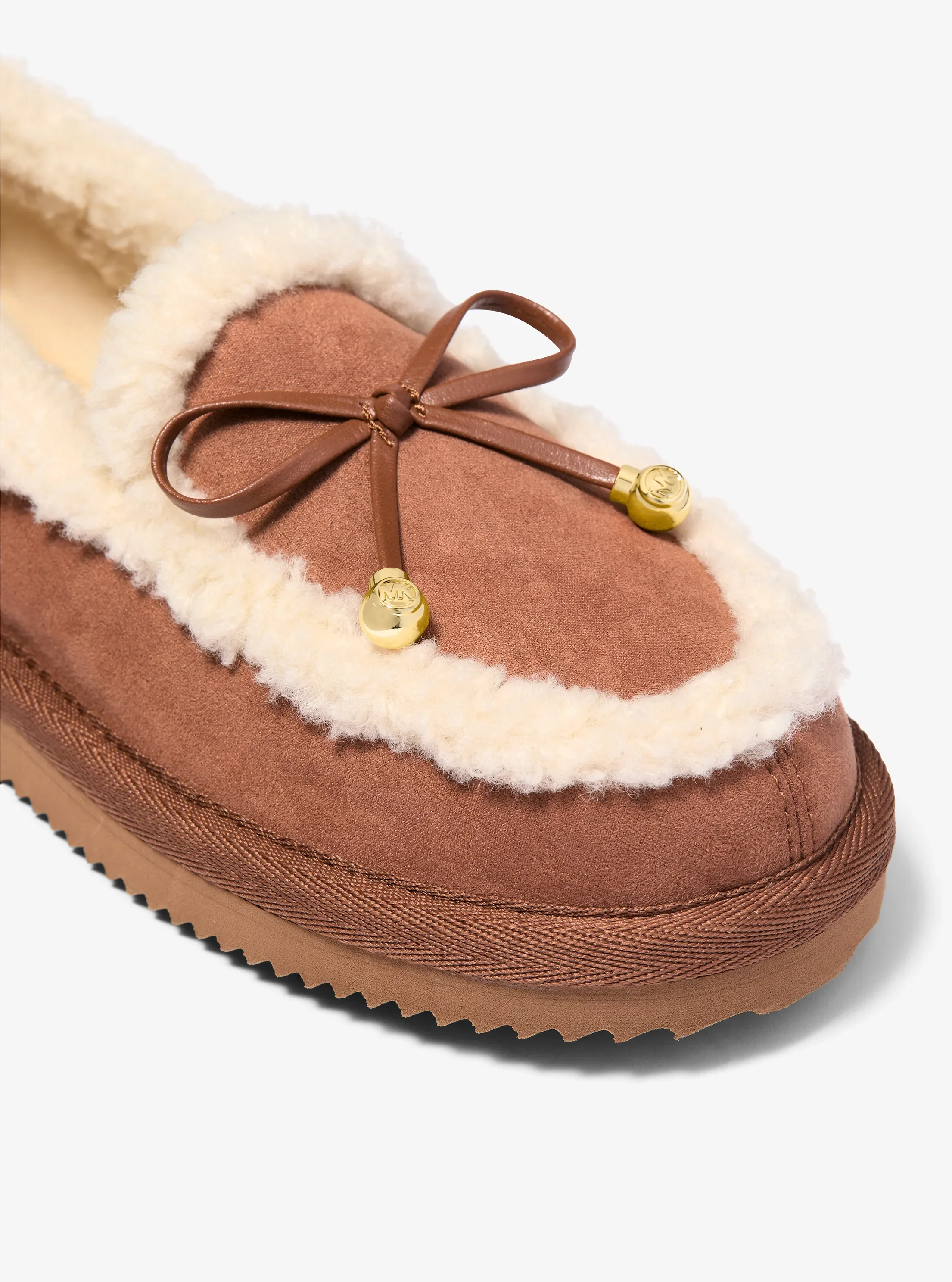 Мокасины Michael Kors Jo Microsuede and Sherpa Moccasin, цвет: Светло-коричневый — фото 4