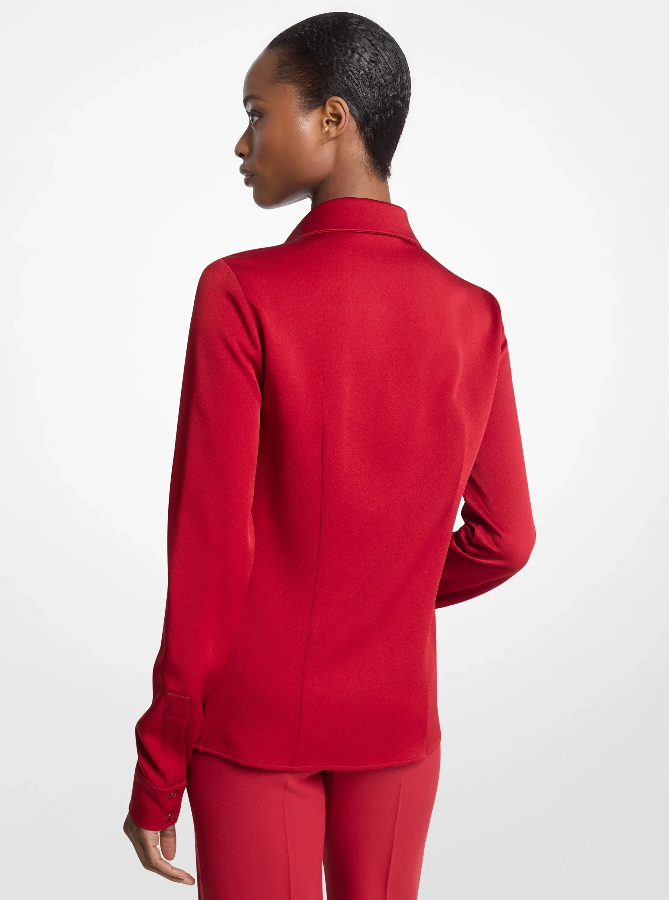 Женские блузки Michael Kors Hansen Satin Charmeuse Blouse — фото 2