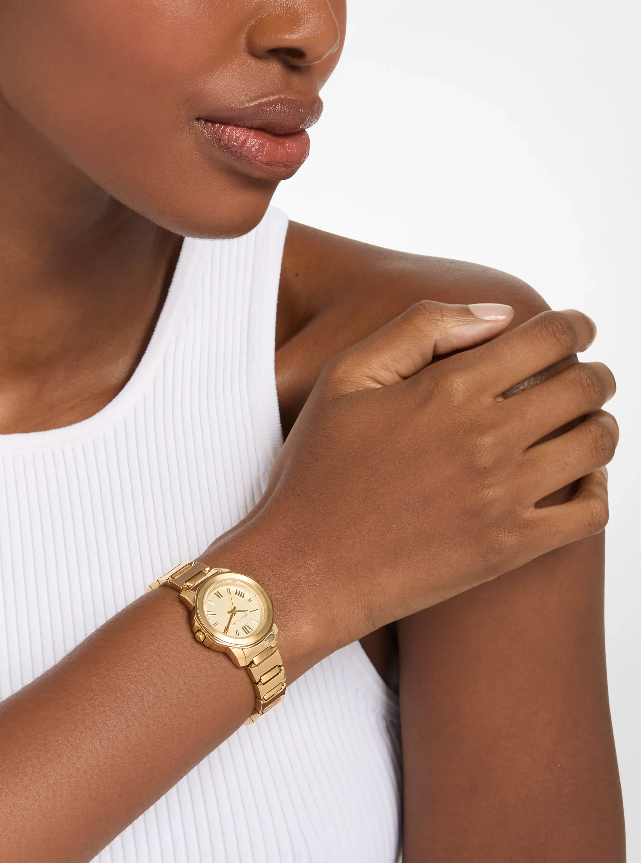Женские часы Michael Kors Petite Prescott Gold-tone Watch, цвет: Золотой — фото 4