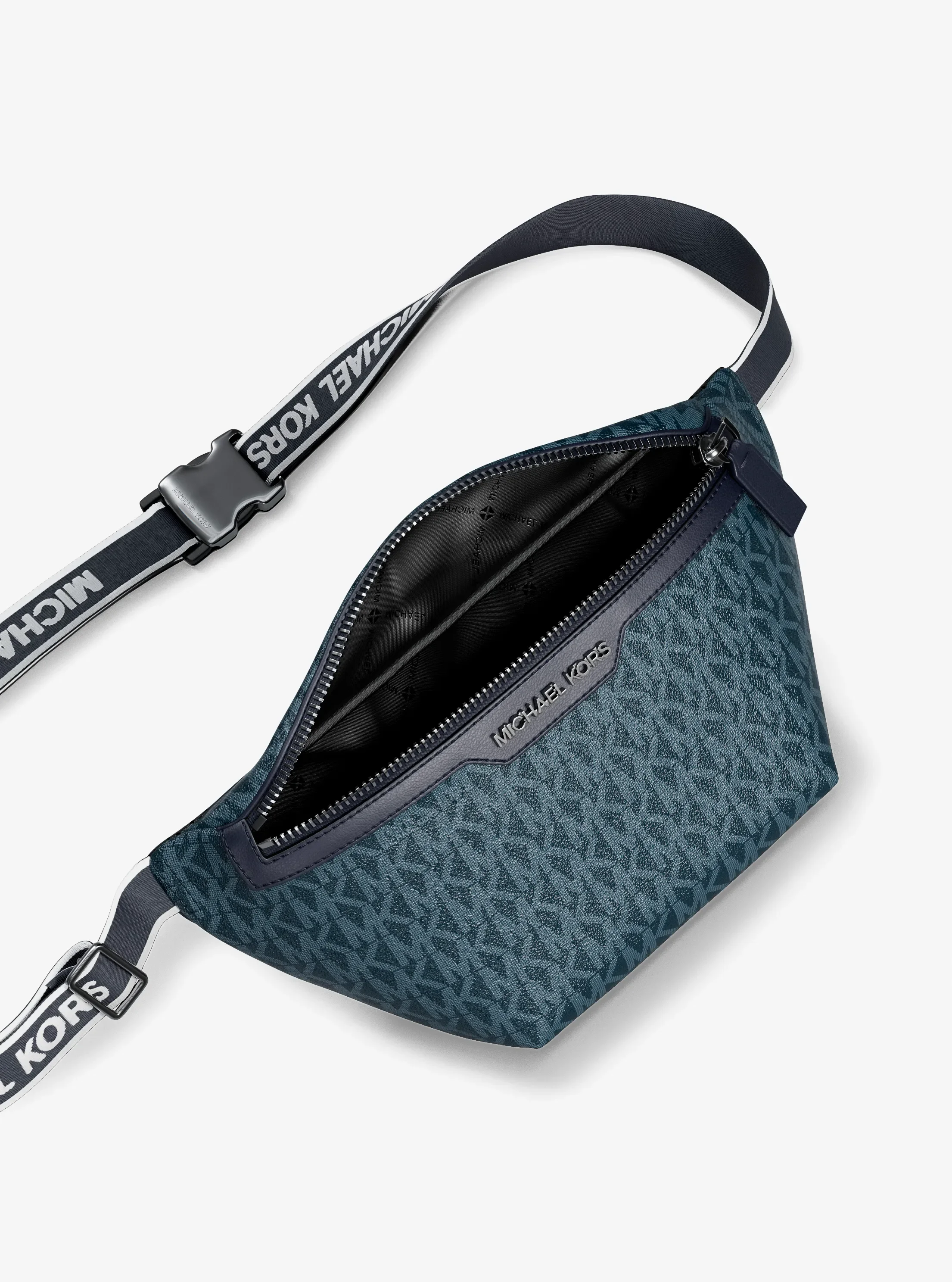 Сумка Michael Kors Cooper Mini Logo Belt, цвет: Admrl/Plblue — фото 3