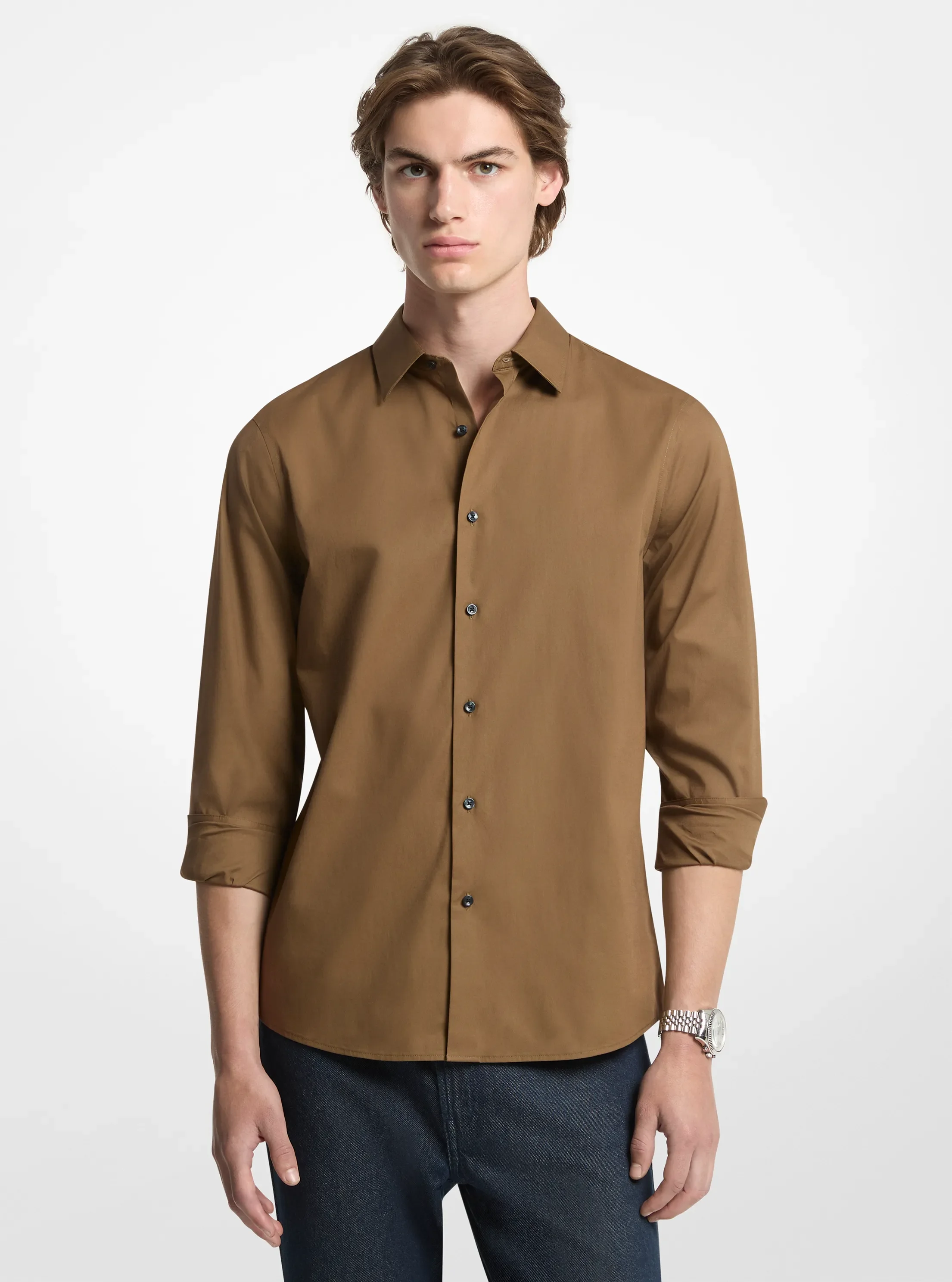 Мужские рубашки Michael Kors Classic-Fit Cotton Blend Dobby Shirt