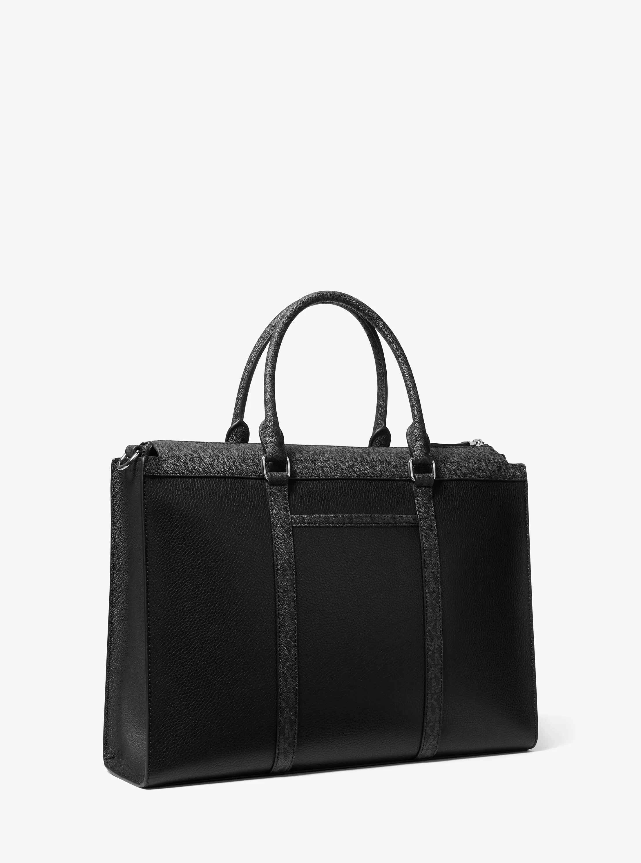 Сумка Michael Kors Cooper Pebbled Leather and Signature Logo Briefcase, цвет: Чёрный — фото 3