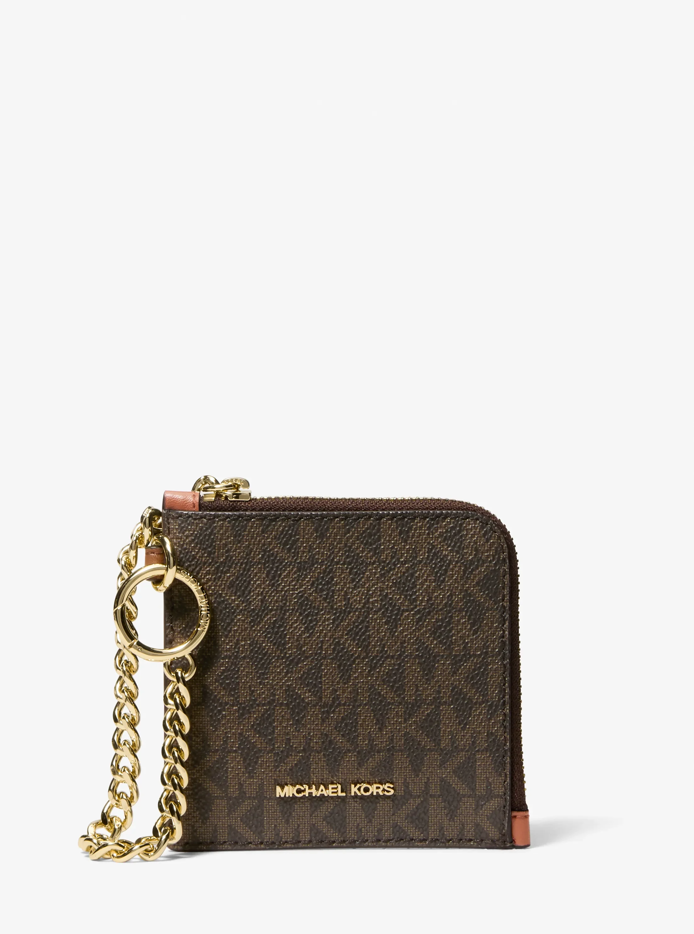 Michael Kors Jet Set Travel Signature Logo Chain Wallet