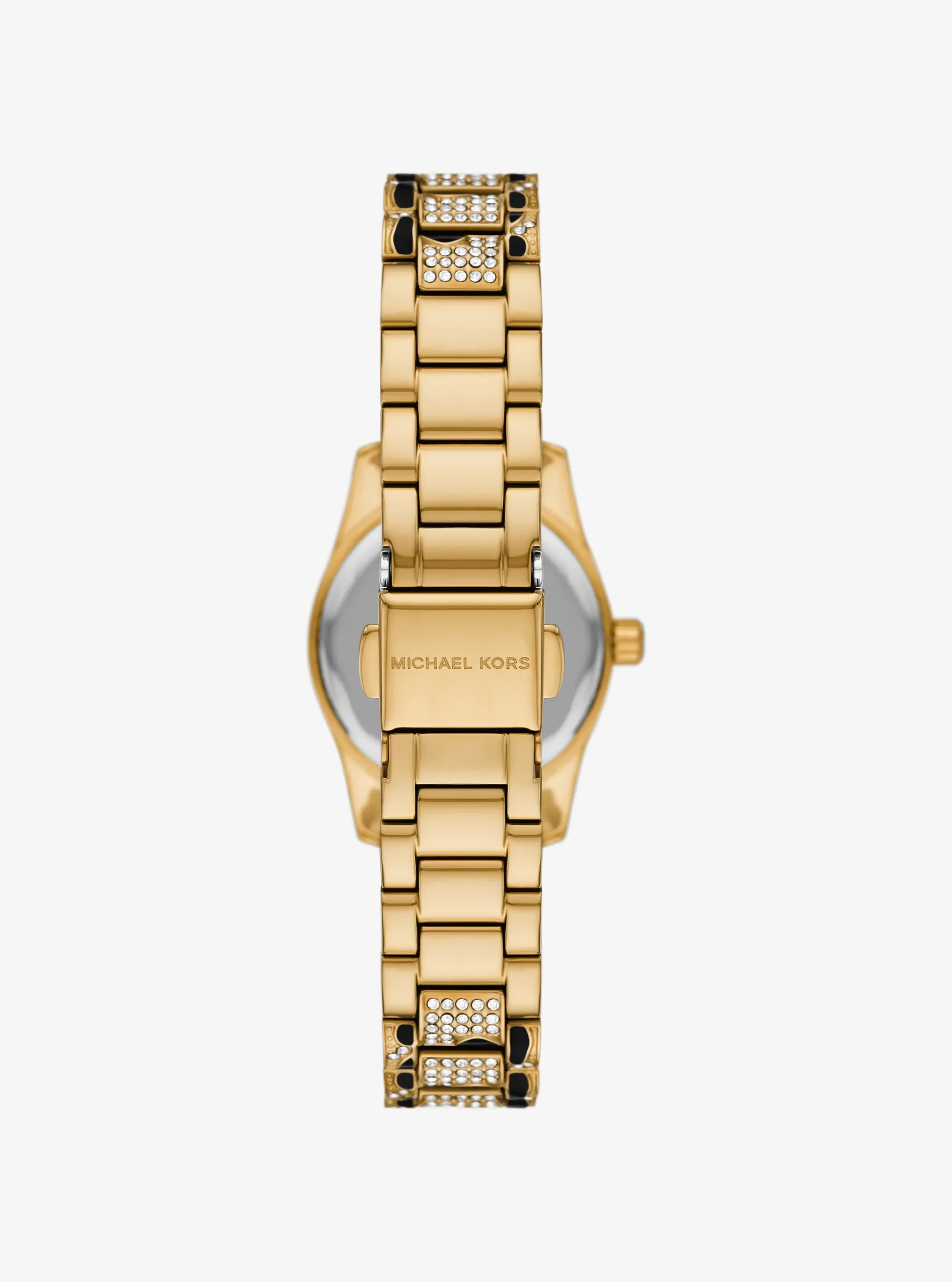 Женские часы Michael Kors Petite Lexington Pavé Animal Print Gold-Tone Watch — фото 3