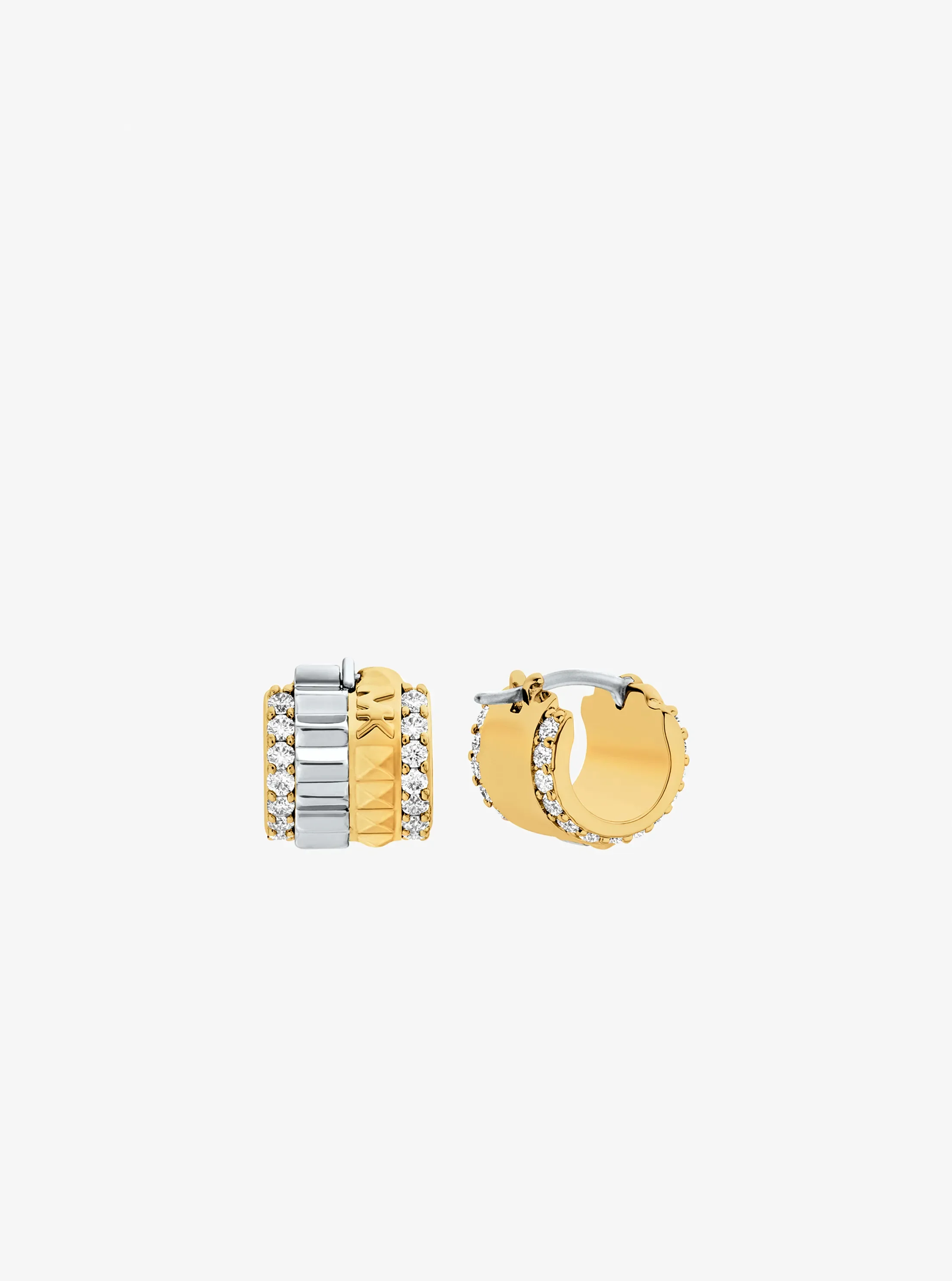 Женские серьги Michael Kors Pavé Two-Tone Fluted Huggie, цвет: Двухцветный — фото 2